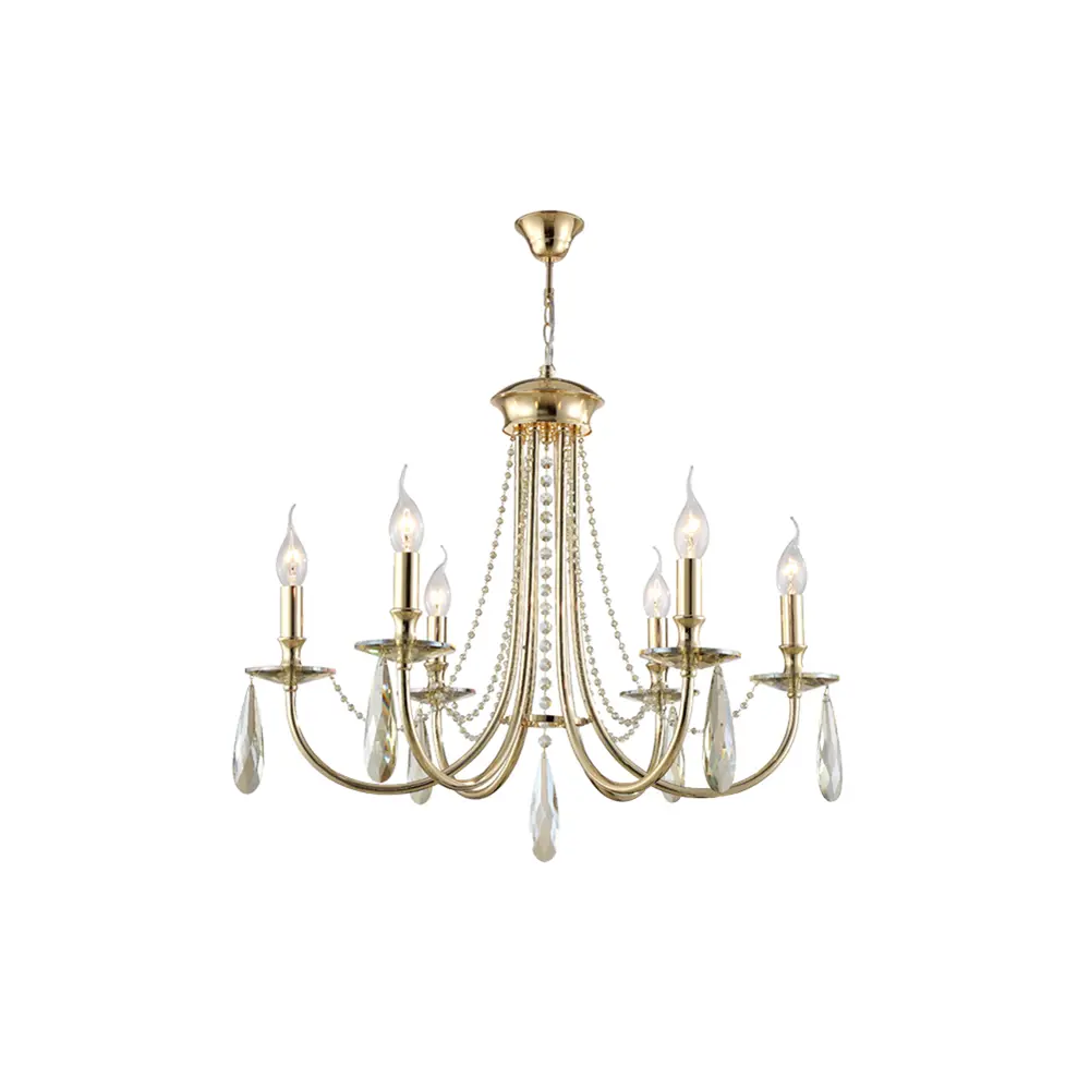 Фото 3 Люстра подвесная Crystal Lux 306_3340 6 ламп 12 м² цвет золото Фото 3 Люстра подвесная Crystal Lux 306_3340 6 ламп 12 м² цвет золото