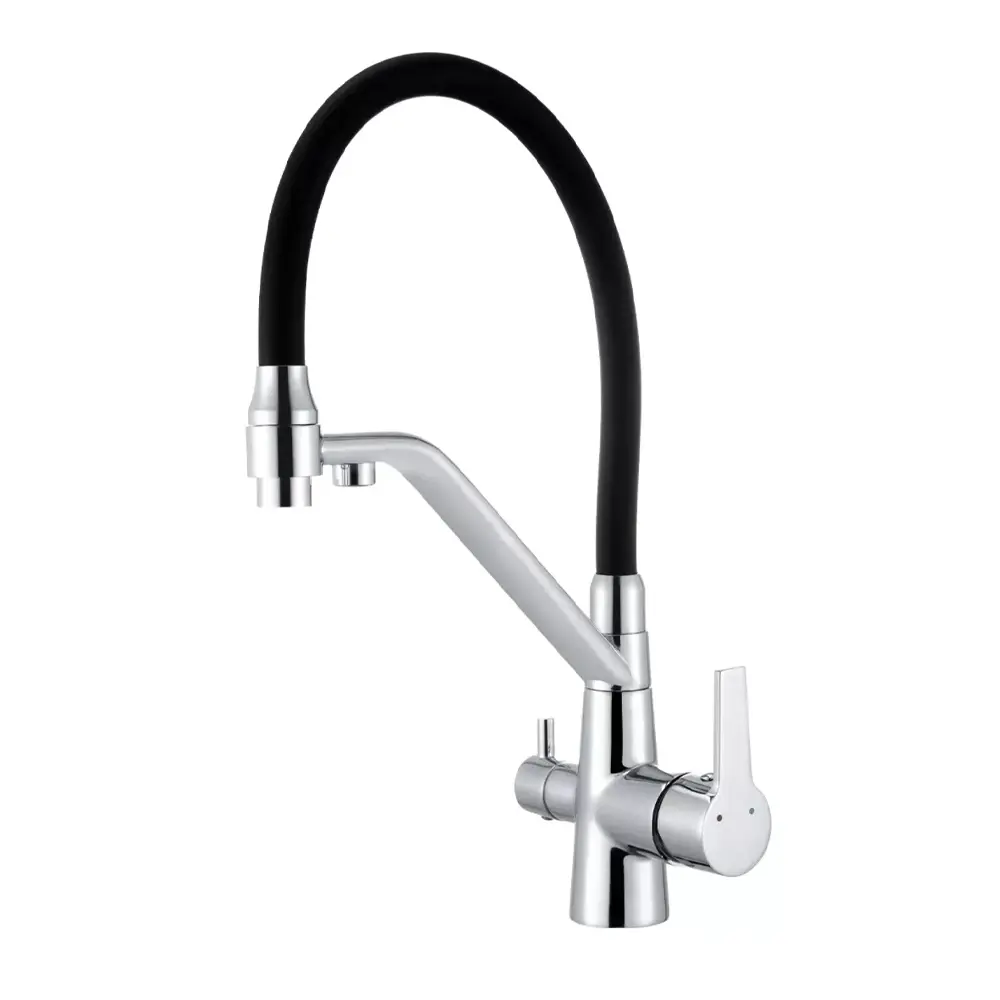 Фото Смеситель для кухни Boch mann 10426 гибкий излив 45 см цвет матовая сталь