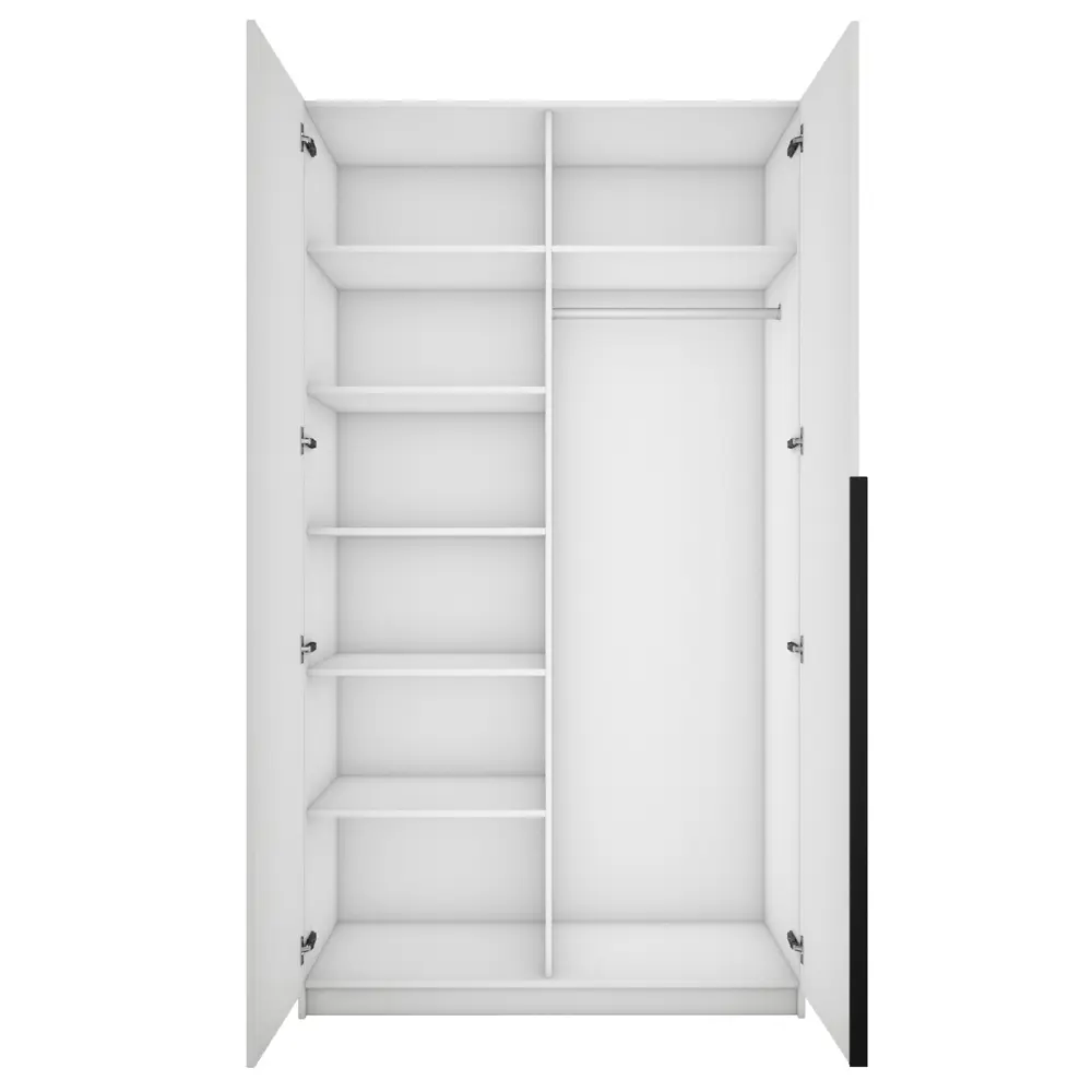 Фото 4 Шкаф распашной Мебельная компания е1 LCKS2_SH_1600_S 121x220x52.5 см ЛДСП цвет белый снег