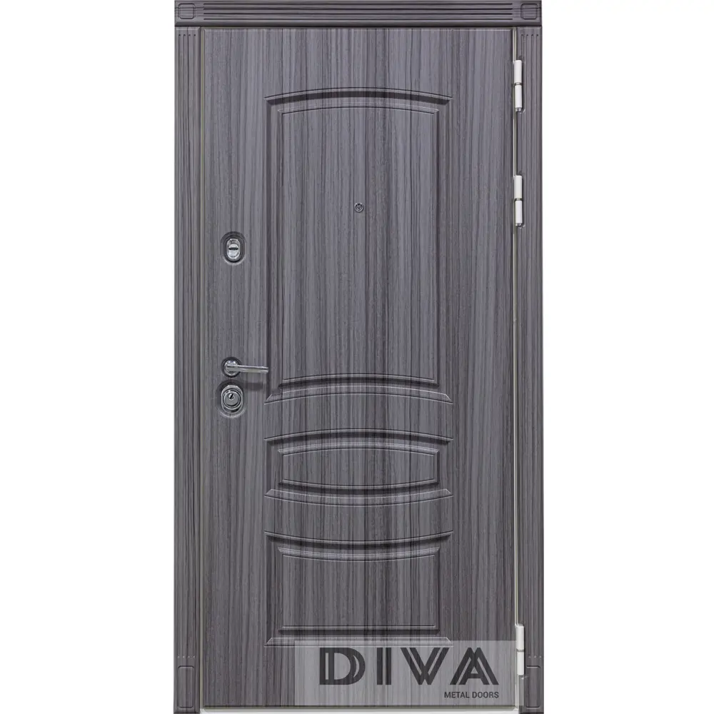 Фото Входная дверь Diva МД-42 УТ-00075319 металлическая левая 205x86см цвет серый Фото Входная дверь Diva МД-42 УТ-00075319 металлическая левая 205x86см цвет серый