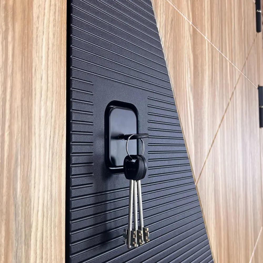 Фото 15 Входная дверь Diva 77 левый 205x96см цвет дуб натуральный/черный/д15 сандал белый с зеркалом