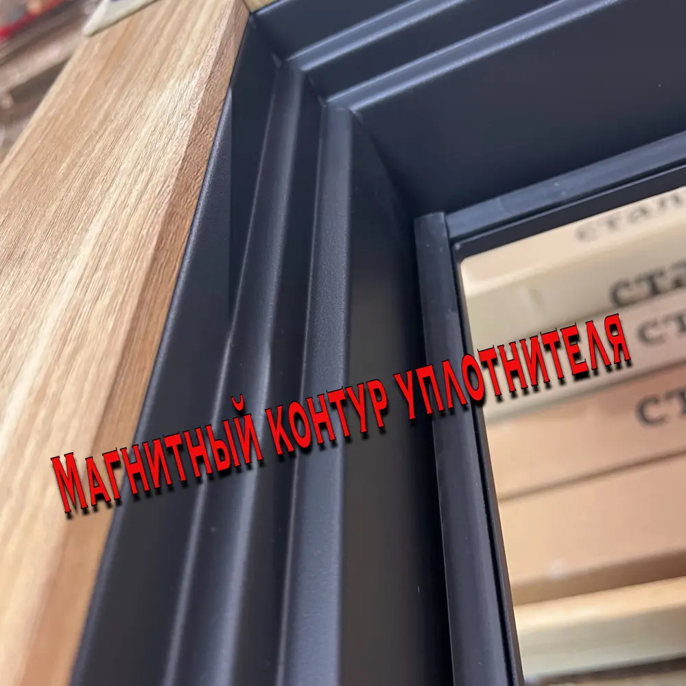 Фото 11 Входная дверь Diva 77 левый 205x96см цвет дуб натуральный/черный/д15 сандал белый с зеркалом