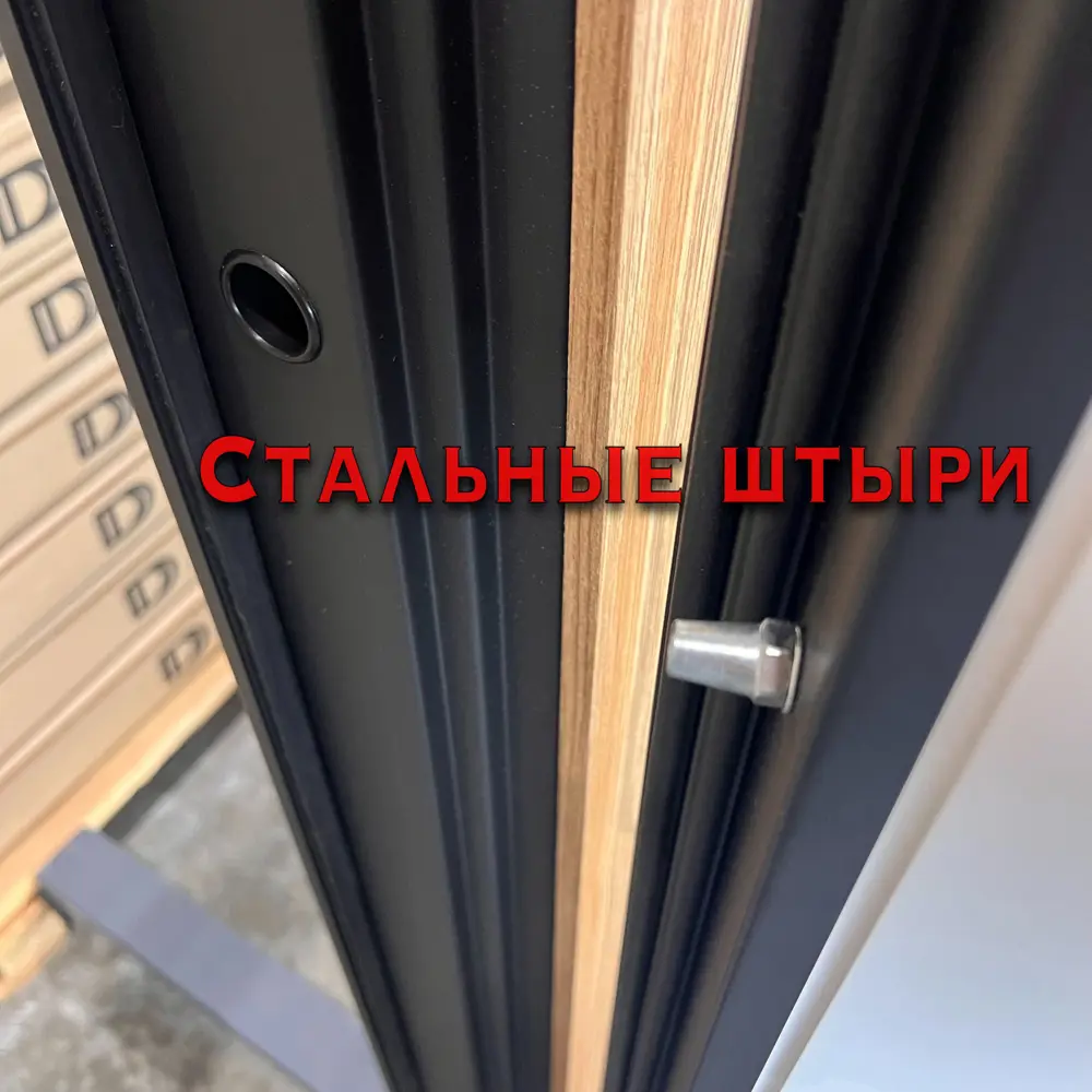 Фото 8 Входная дверь Diva 77 левый 205x96см цвет дуб натуральный/черный/д15 сандал белый с зеркалом