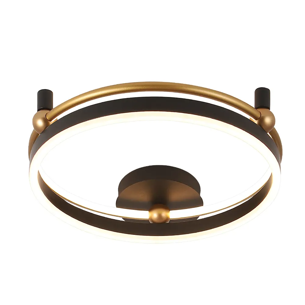 Фото 3 Люстра потолочная светодиодная Crystal Lux PL48W BLACK-GOLD Fernando с пультом 10 м² регулируемый белый свет цвет золото/черный Фото 3 Люстра потолочная светодиодная Crystal Lux PL48W BLACK-GOLD Fernando с пультом 10 м² регулируемый белый свет цвет золото/черный