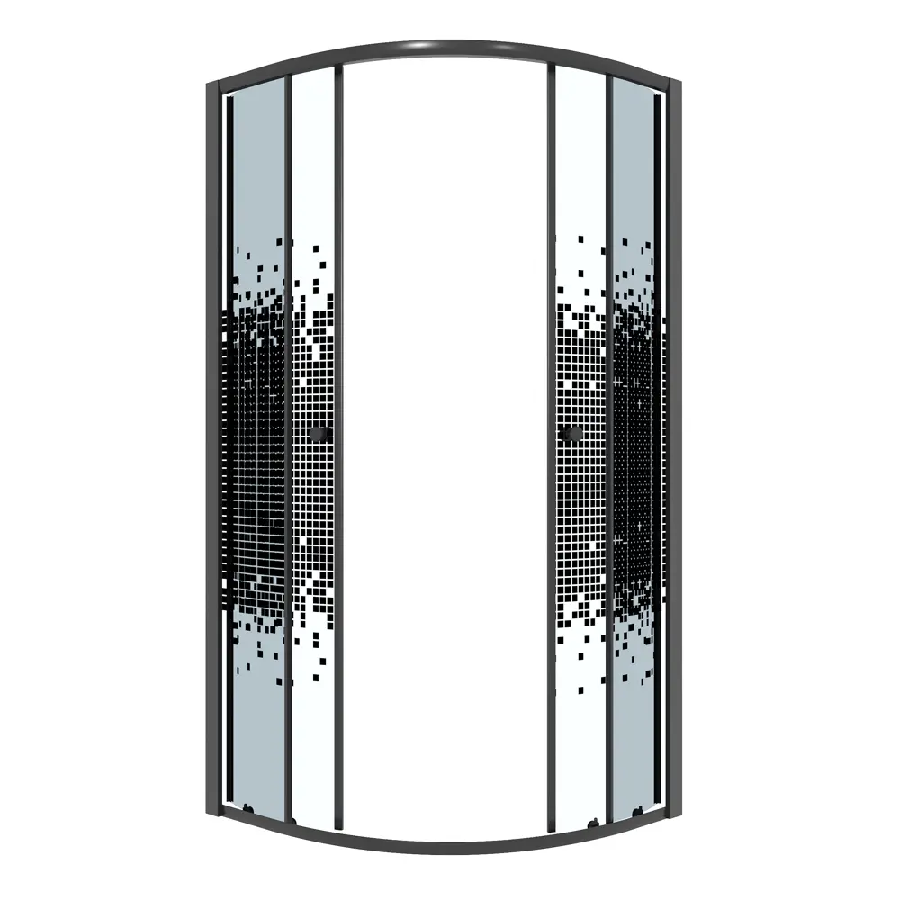 Фото Душевой уголок Niagara Eco NG-1003-14BLACK 1/4 круга 80x80см черный профиль эффект стекла прозрачное закаленное стекло Фото Душевой уголок Niagara Eco NG-1003-14BLACK 1/4 круга 80x80см черный профиль эффект стекла прозрачное закаленное стекло