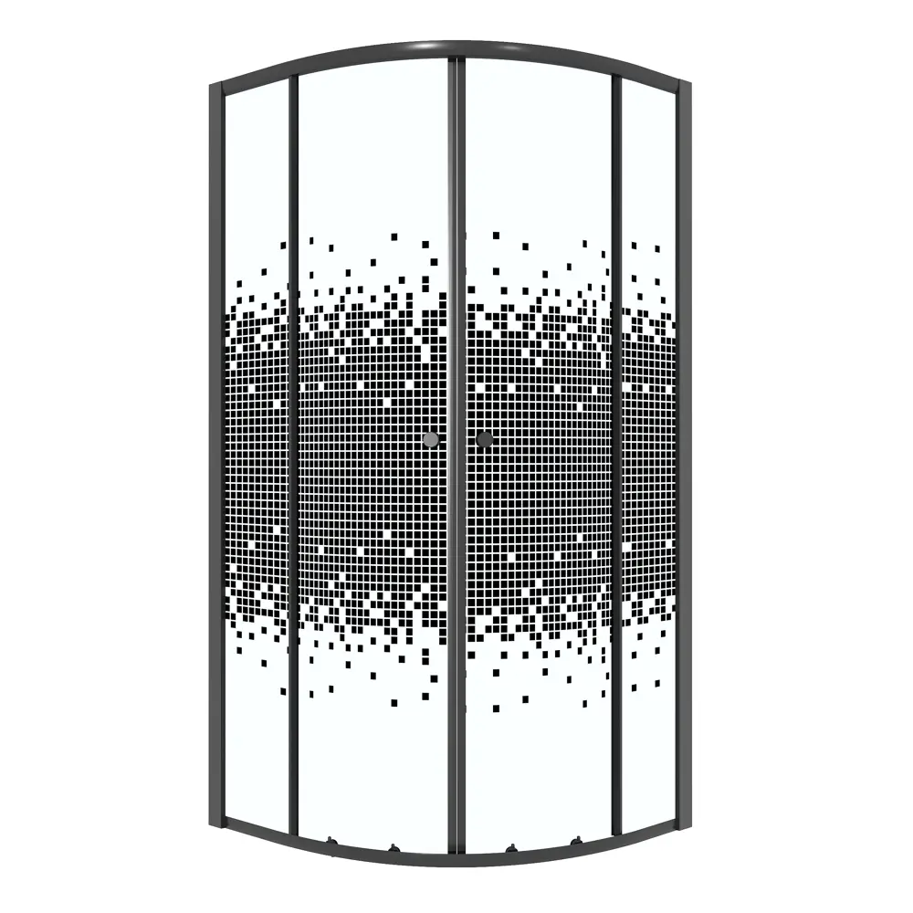 Фото 2 Душевой уголок Niagara Eco NG-1003-14BLACK 1/4 круга 80x80см черный профиль эффект стекла прозрачное закаленное стекло Фото 2 Душевой уголок Niagara Eco NG-1003-14BLACK 1/4 круга 80x80см черный профиль эффект стекла прозрачное закаленное стекло
