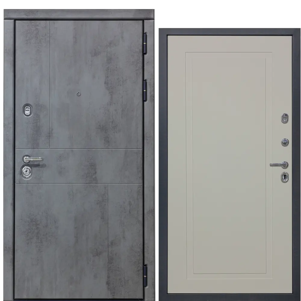 Фото Входная дверь Diva 48 205x96см правый цвет софт шампань Н10/бетон