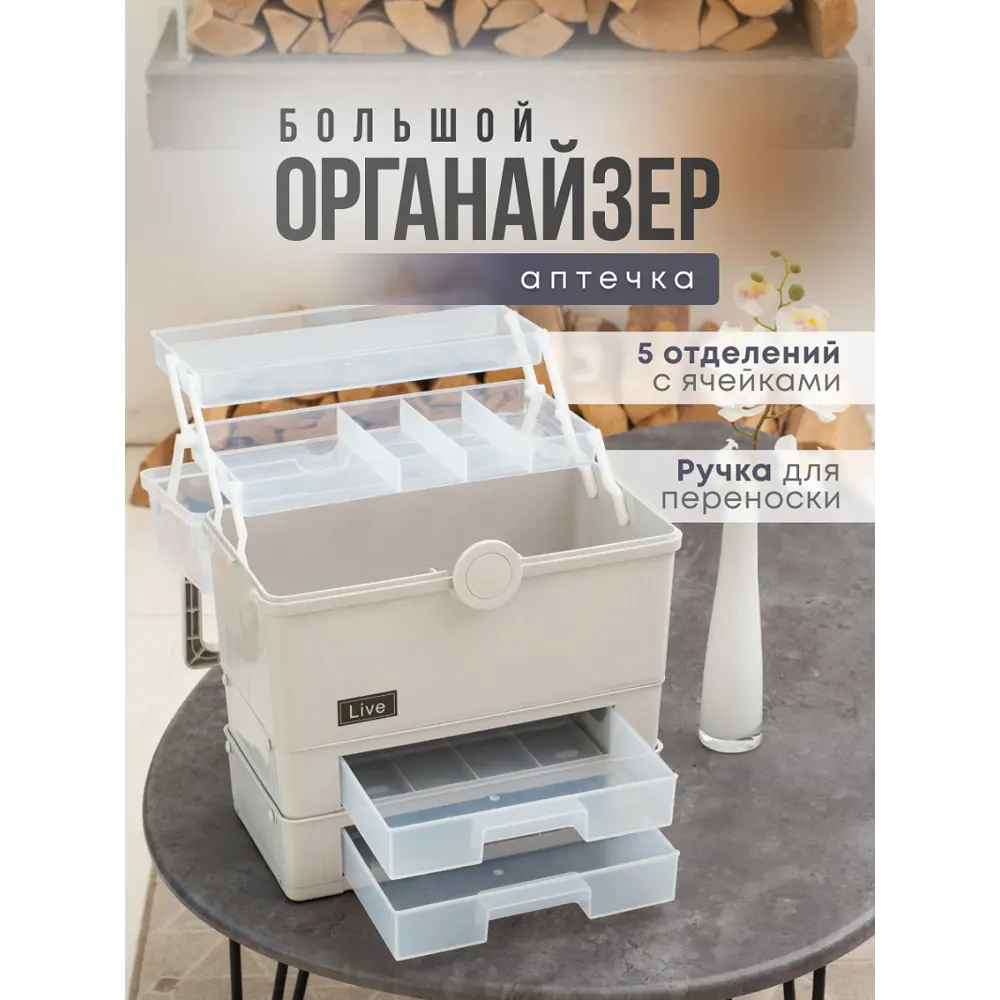 Фото 2 Аптечка-органайзер для таблеток и лекарств Oqqi YX-01/7