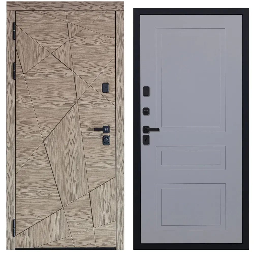 Фото Входная дверь Diva 97/1 левый 205x86см цвет дуб натуральный/силк маус Н13