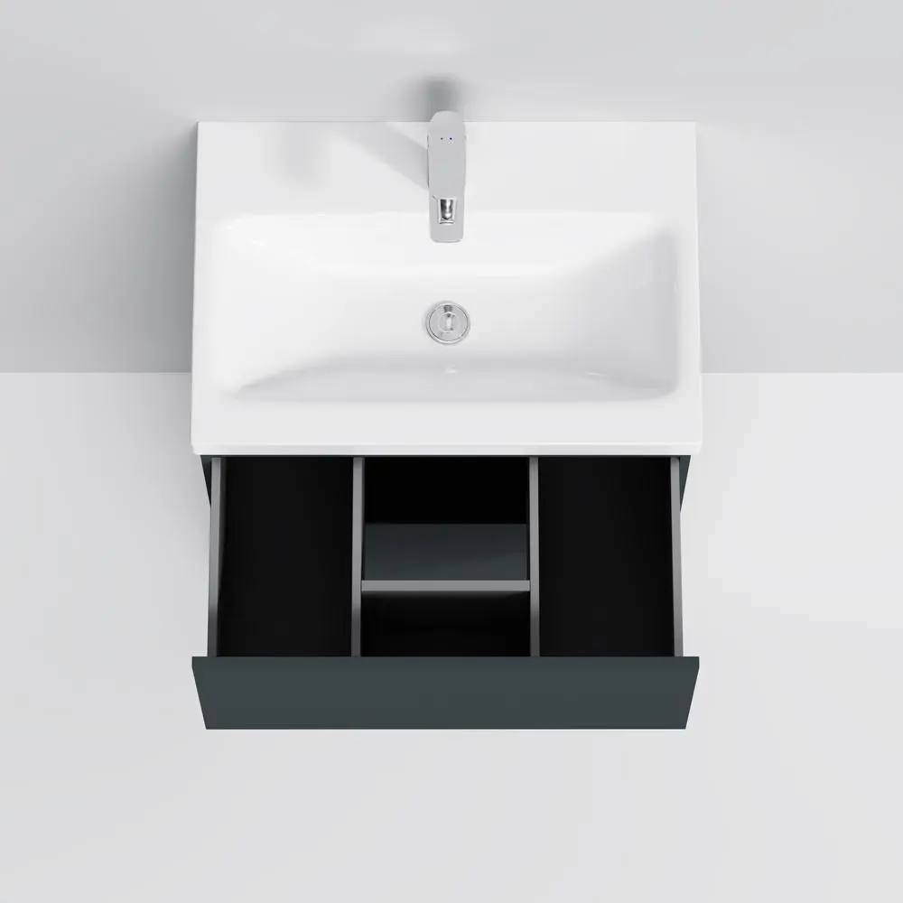 Фото 9 Тумба под раковину AM.PM GEM M90FSX06022GM32 напольная 60 см 2 ящика push-to-open графит матовый Фото 9 Тумба под раковину AM.PM GEM M90FSX06022GM32 напольная 60 см 2 ящика push-to-open графит матовый