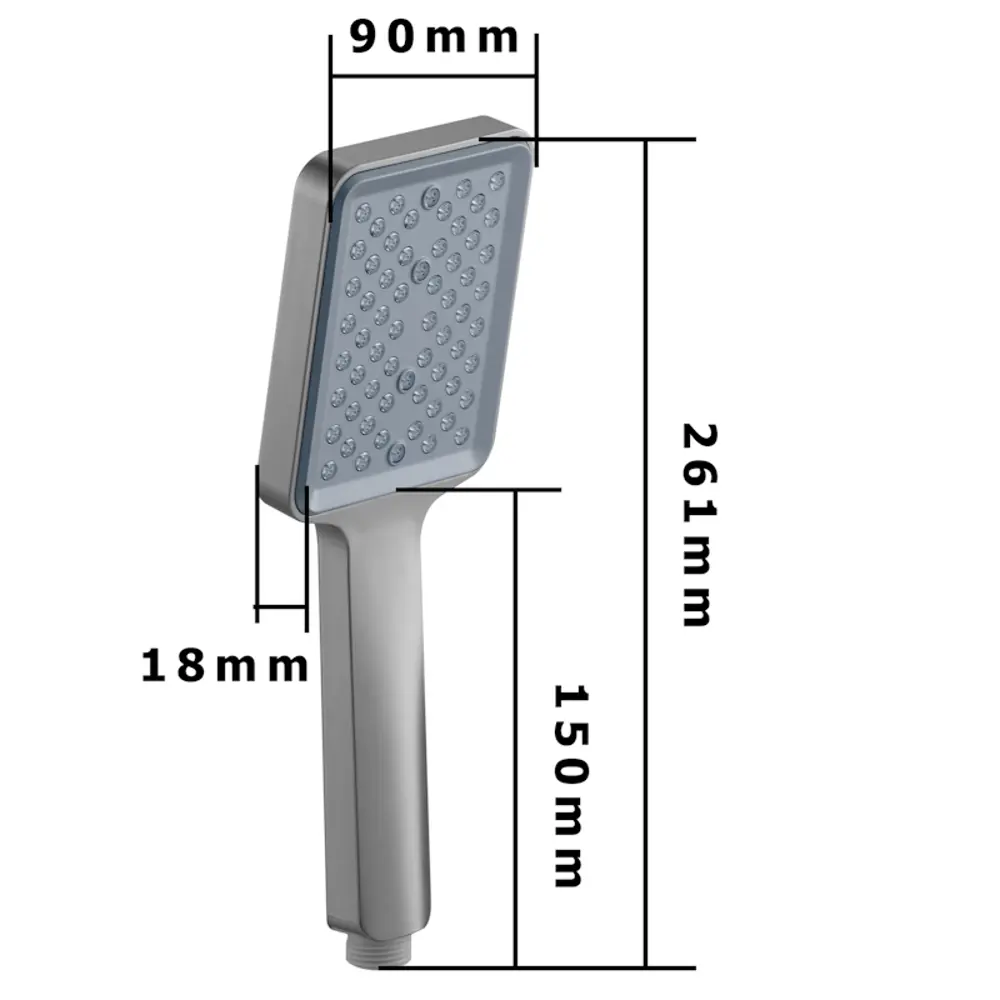 Фото 2 Лейка для душа Fashun N024 1 режимная цвет сатин, серый Фото 2 Лейка для душа Fashun N024 1 режимная цвет сатин, серый