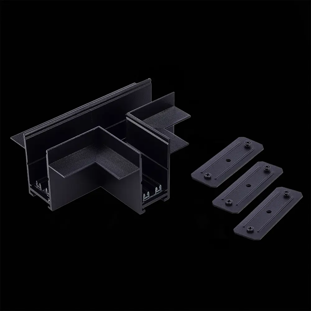 Фото Коннектор St Luce St021.422.22 т-образный жесткий для соединения трековых шинопроводов однофазный цвет черный Фото Коннектор St Luce St021.422.22 т-образный жесткий для соединения трековых шинопроводов однофазный цвет черный