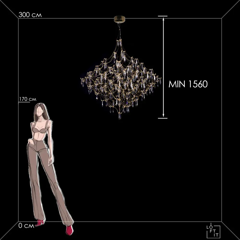 Фото 10 Люстра подвесная светодиодная Loft It Mira Lf_10259_1200_gold_asfour 29.25 м² теплый белый (желтый) свет цвет золото Фото 10 Люстра подвесная светодиодная Loft It Mira Lf_10259_1200_gold_asfour 29.25 м² теплый белый (желтый) свет цвет золото