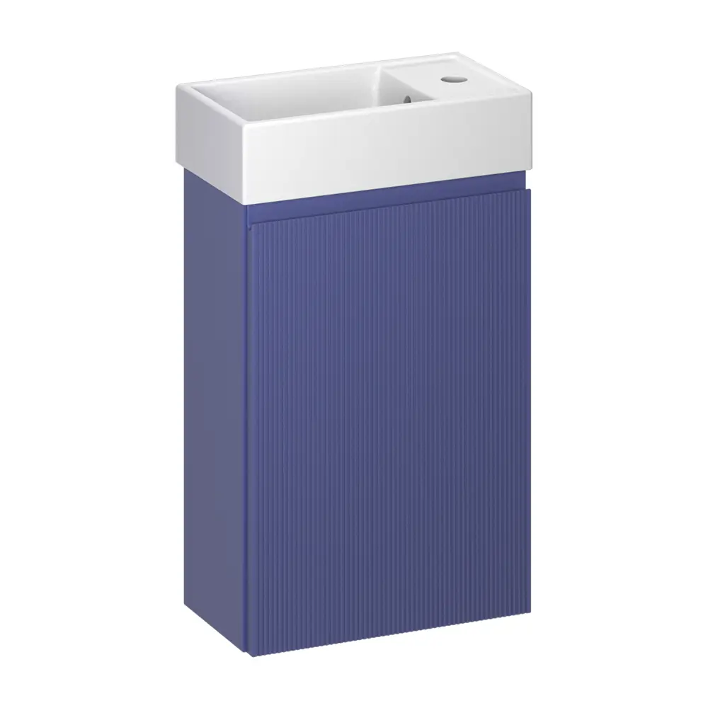 Фото 2 Тумба с раковиной подвесная Wellsee WC Area 20216850R с донным клапаном и сифоном цвет синий Фото 2 Тумба с раковиной подвесная Wellsee WC Area 20216850R с донным клапаном и сифоном цвет синий