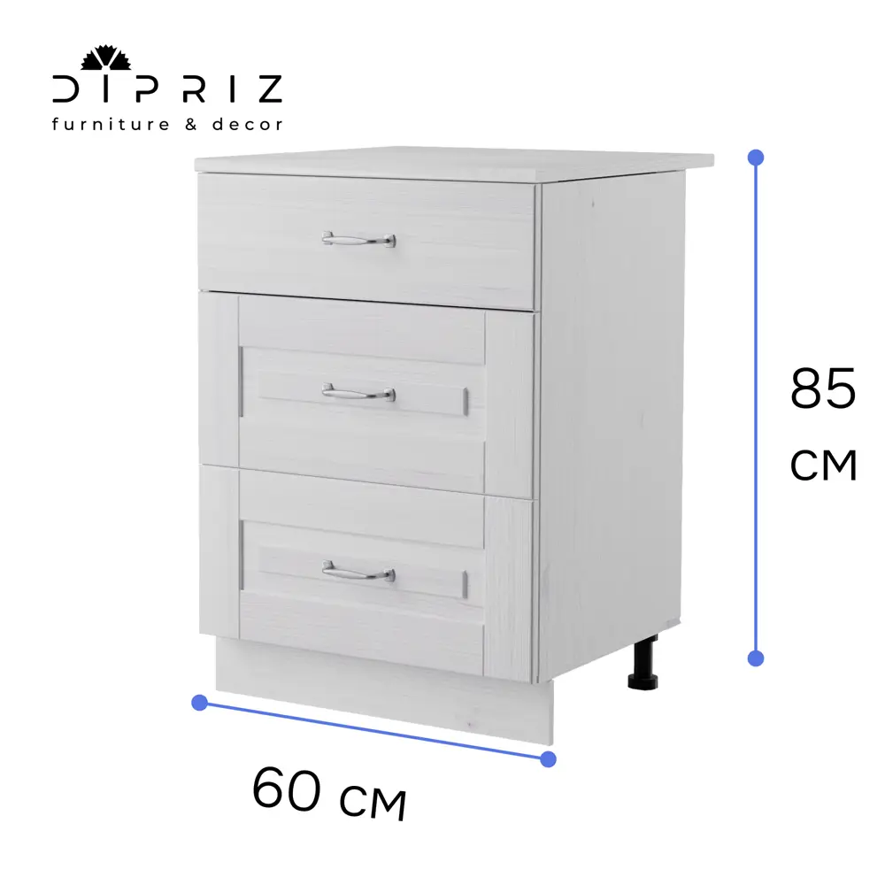 Фото Напольный шкаф Венесуэла Dipriz 3 ящика со столешницей 60x85x60 см дерево цвет белый Фото Напольный шкаф Венесуэла Dipriz 3 ящика со столешницей 60x85x60 см дерево цвет белый