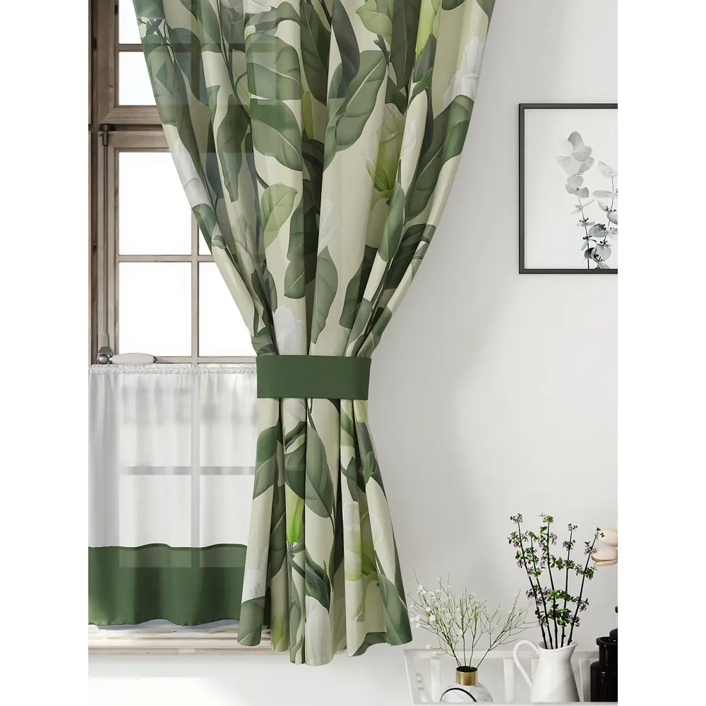 Фото 5 Комплект штор Comfy way CW705166-160 на шторной ленте 160x150 см цвет зеленый, фисташковый, хаки Фото 5 Комплект штор Comfy way CW705166-160 на шторной ленте 160x150 см цвет зеленый, фисташковый, хаки