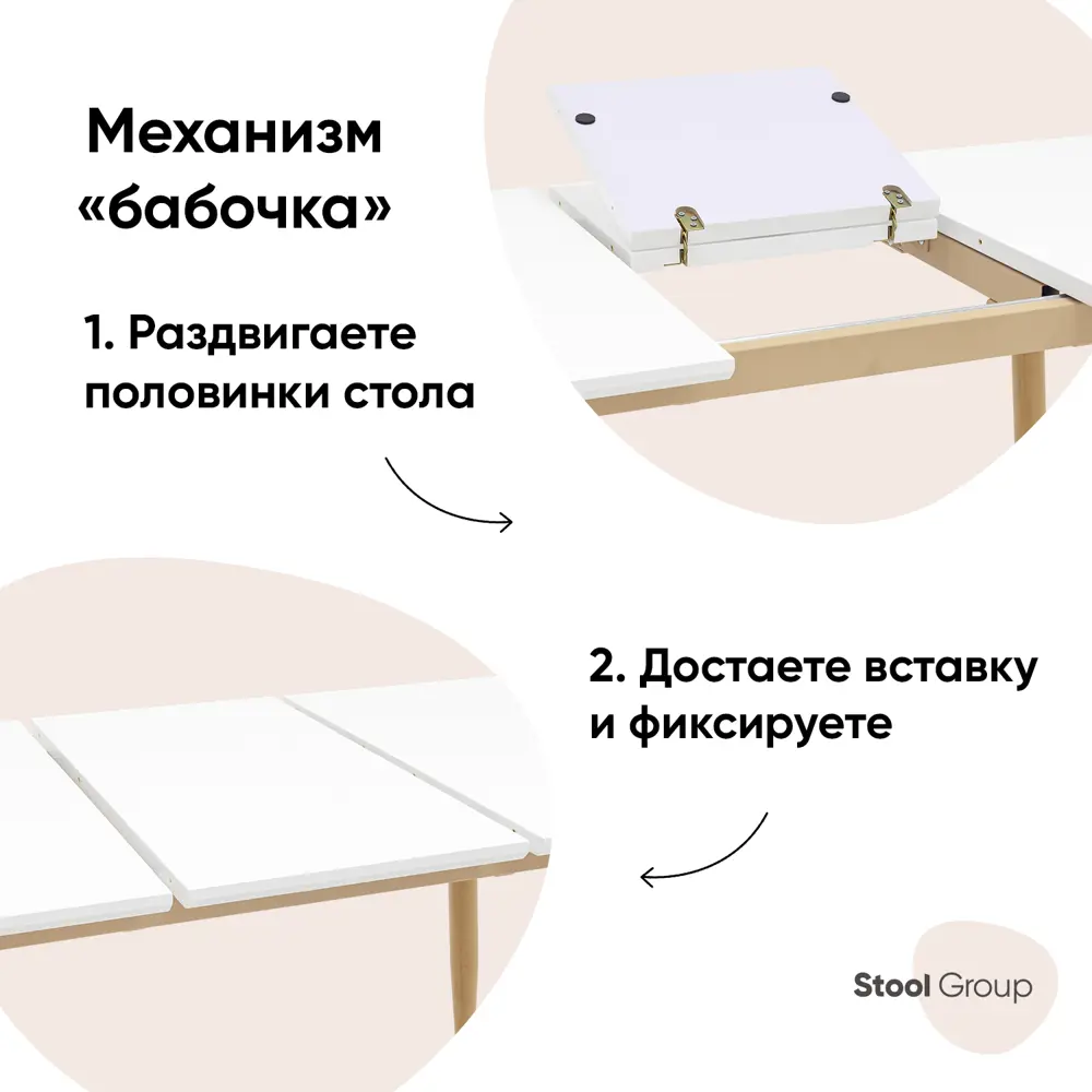 Фото 2 Кухонный стол прямоугольный Stool group Стокгольм 160x160 см МДФ цвет белый