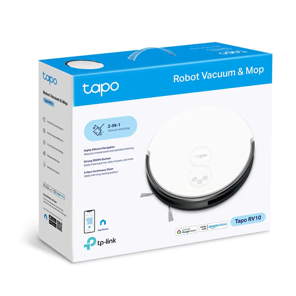 Фото 8 Робот-пылесос с влажной уборкой Tp-link 617626 25 Вт 0.4 л цвет белый Фото 8 Робот-пылесос с влажной уборкой Tp-link 617626 25 Вт 0.4 л цвет белый