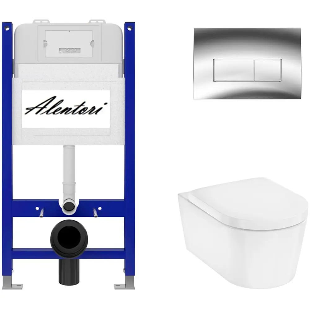 Фото 4 Инсталляция Alentori SISTEMA 50 AL.SIS33T с клавишей Alentori CHIAVE H гл/хром AL.CHI202CH Hansgrohe EluPura Original S унитаз 540x360 белый Фото 4 Инсталляция Alentori SISTEMA 50 AL.SIS33T с клавишей Alentori CHIAVE H гл/хром AL.CHI202CH Hansgrohe EluPura Original S унитаз 540x360 белый