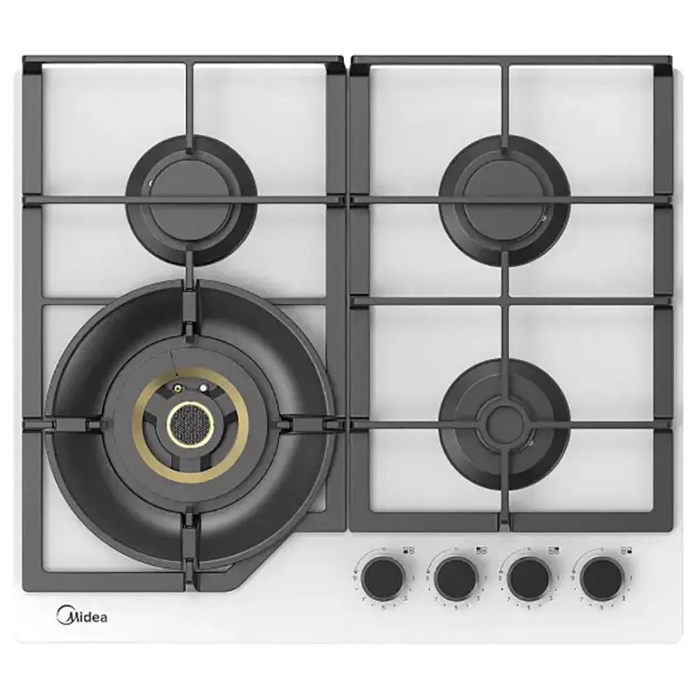 Фото Газовая варочная панель Midea MG697VGW 60 см 4 конфорки цвет белый Фото Газовая варочная панель Midea MG697VGW 60 см 4 конфорки цвет белый