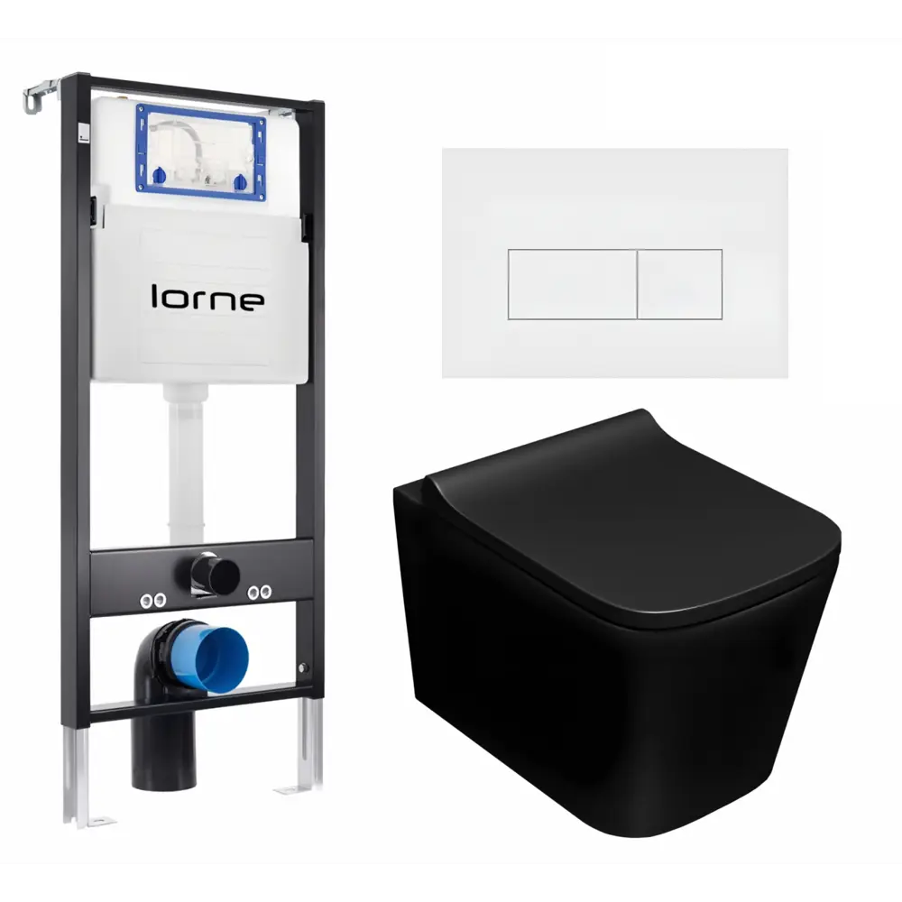 Фото Комплект инсталляция с унитазом Lorne 630130 цвет черный Фото Комплект инсталляция с унитазом Lorne 630130 цвет черный