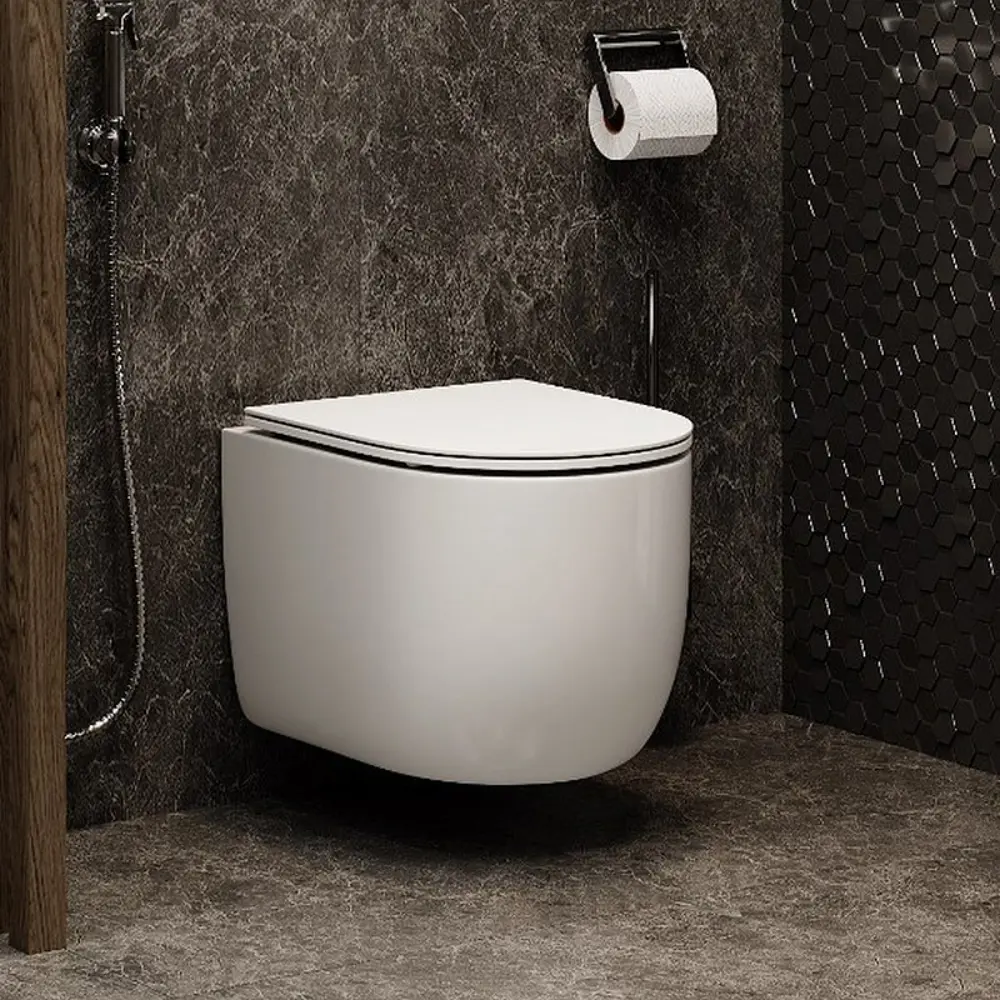 Фото Унитаз подвесной Ceruttispa Oglio Aria CT8909 безободковый с сиденьем микролифт Фото Унитаз подвесной Ceruttispa Oglio Aria CT8909 безободковый с сиденьем микролифт