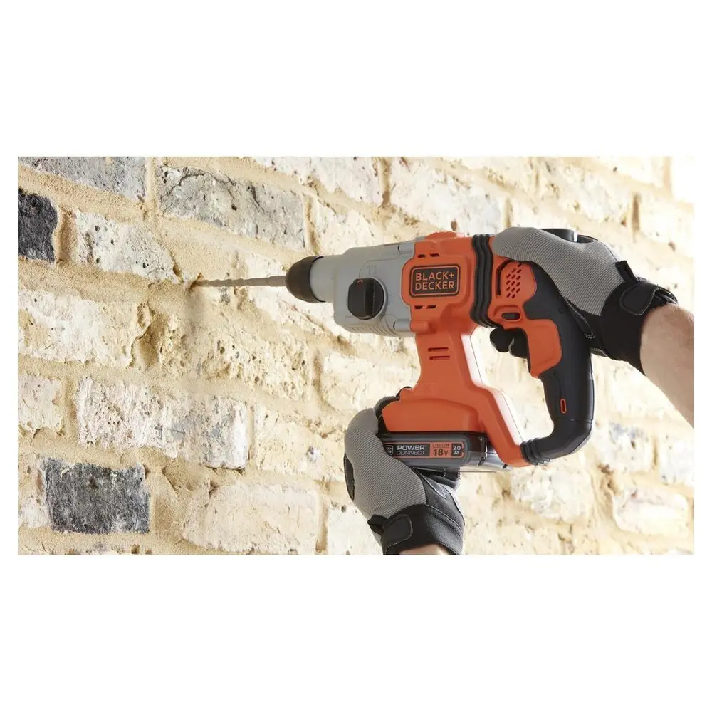 Фото 2 Перфоратор аккумуляторный SDS-plus Black&Decker BCD900D1S-QW, 18 В Li 1x2 Ач, 1.2 Дж Фото 2 Перфоратор аккумуляторный SDS-plus Black&Decker BCD900D1S-QW, 18 В Li 1x2 Ач, 1.2 Дж