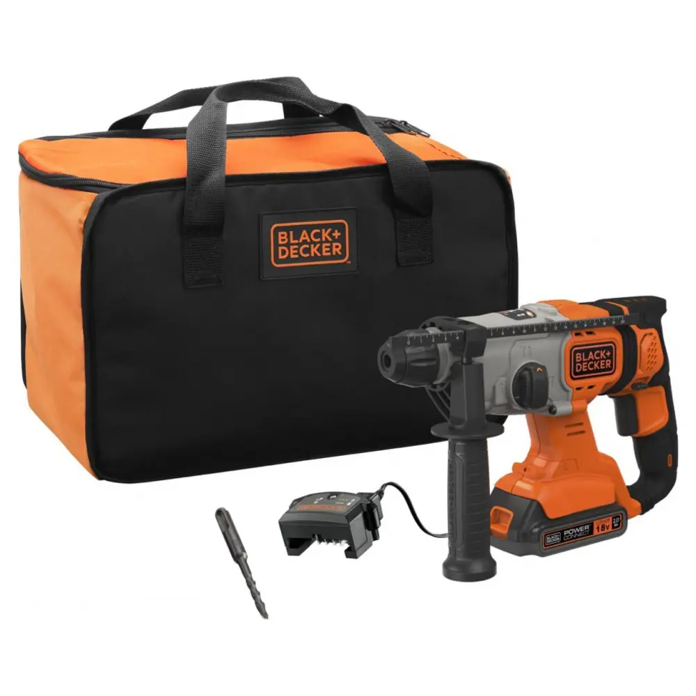 Фото 5 Перфоратор аккумуляторный SDS-plus Black&Decker BCD900D1S-QW, 18 В Li 1x2 Ач, 1.2 Дж Фото 5 Перфоратор аккумуляторный SDS-plus Black&Decker BCD900D1S-QW, 18 В Li 1x2 Ач, 1.2 Дж