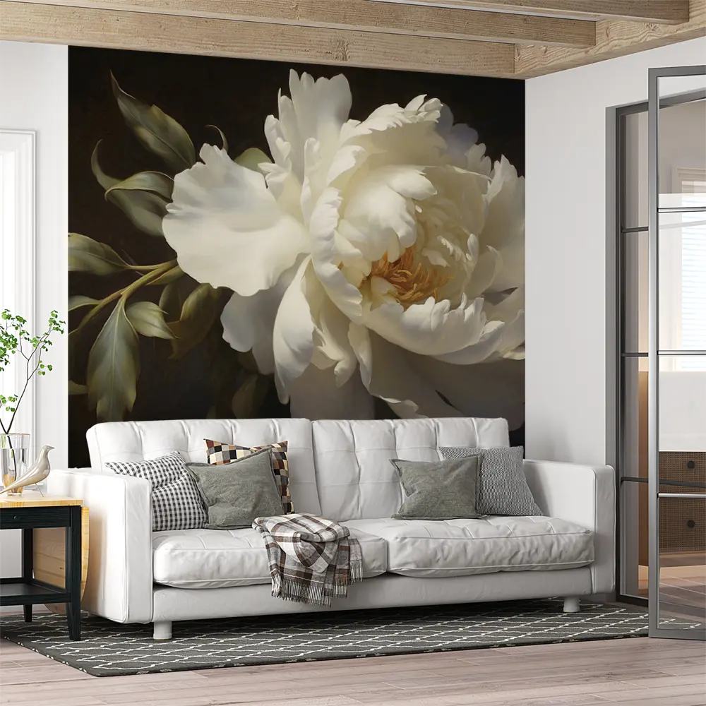 Фото 7 Фотообои флизелиновые Urban Style Белый пион UST5849, 200x180 см Фото 7 Фотообои флизелиновые Urban Style Белый пион UST5849, 200x180 см