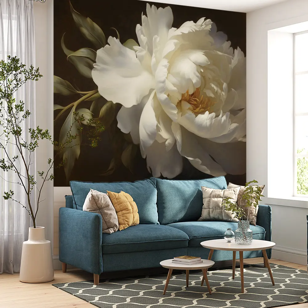 Фото 9 Фотообои флизелиновые Urban Style Белый пион UST5849, 200x180 см Фото 9 Фотообои флизелиновые Urban Style Белый пион UST5849, 200x180 см