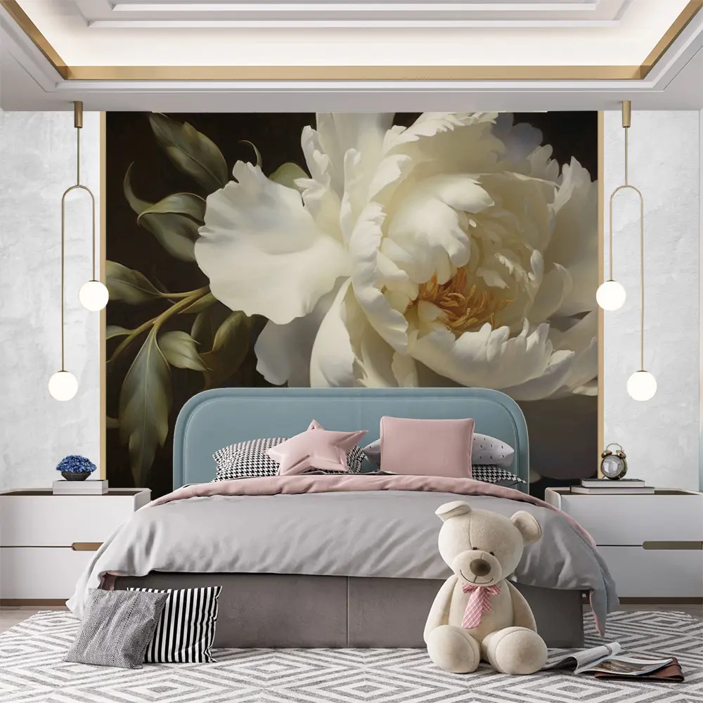 Фото 6 Фотообои флизелиновые Urban Style Белый пион UST5849, 200x180 см Фото 6 Фотообои флизелиновые Urban Style Белый пион UST5849, 200x180 см