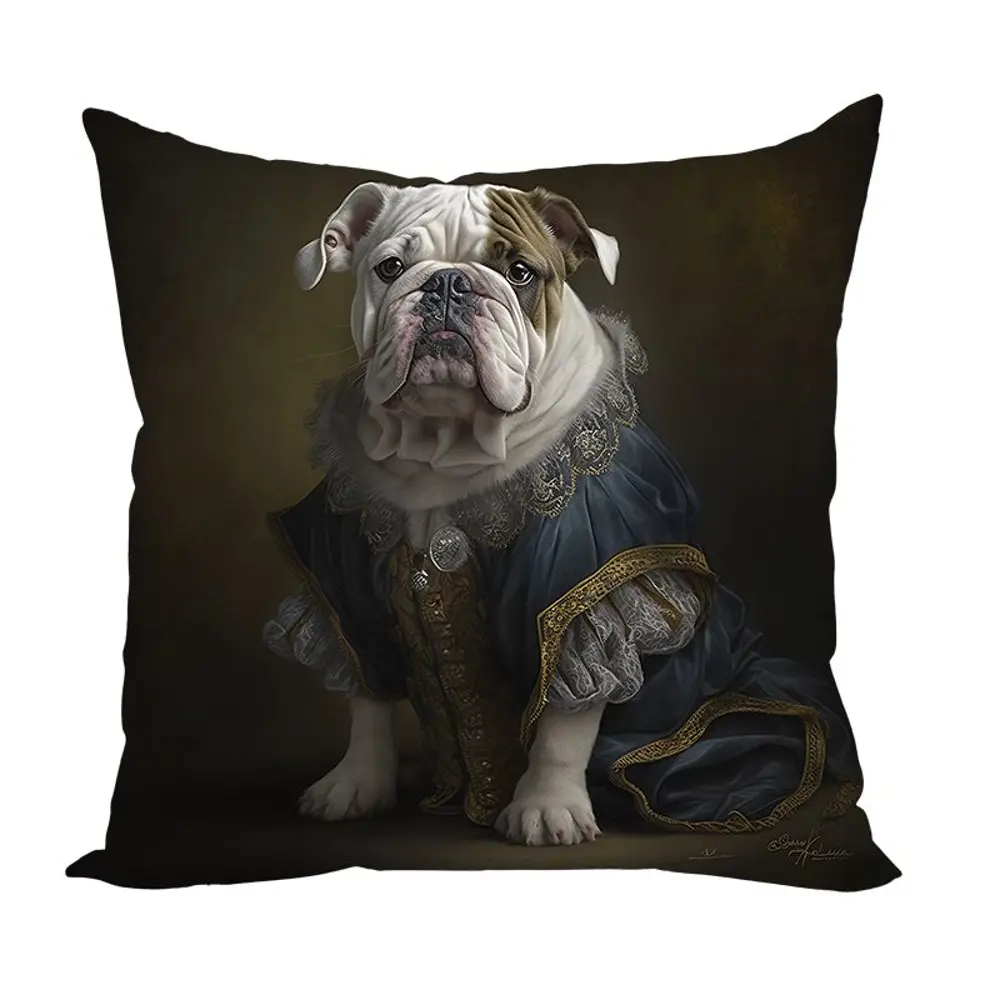 Фото Подушка декоративная Zaberite Английский бульдог Живопись 3410, 40x40 см Фото Подушка декоративная Zaberite Английский бульдог Живопись 3410, 40x40 см