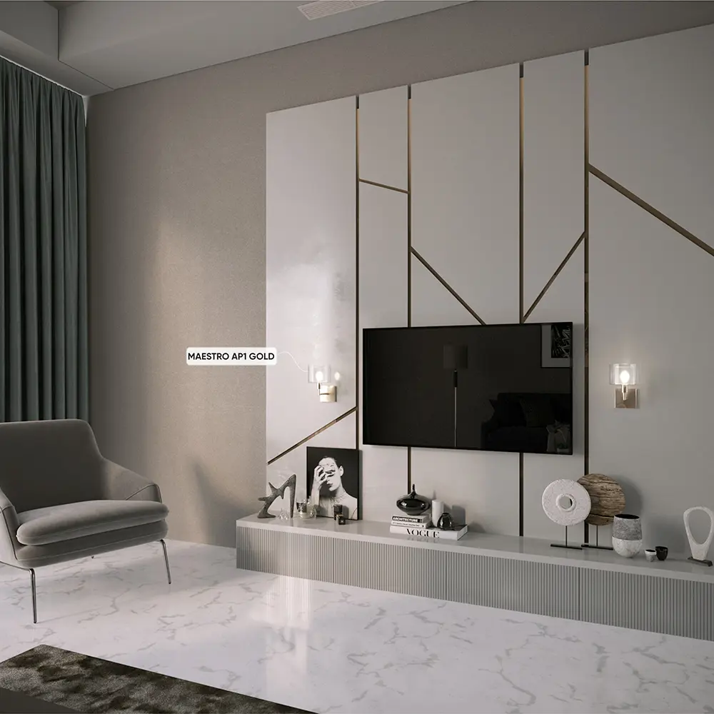 Фото 2 Настенный светильник Crystal Lux Maestro ap1 gold цвет белый/золото/прозрачный/черный Фото 2 Настенный светильник Crystal Lux Maestro ap1 gold цвет белый/золото/прозрачный/черный