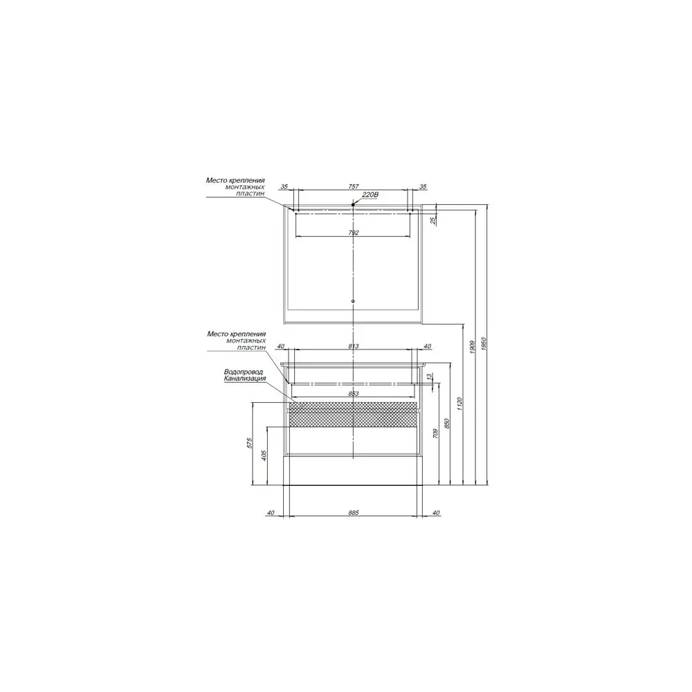 Фото 9 Тумба под раковину напольная Aquanet 00269301 96.5см цвет серый Фото 9 Тумба под раковину напольная Aquanet 00269301 96.5см цвет серый