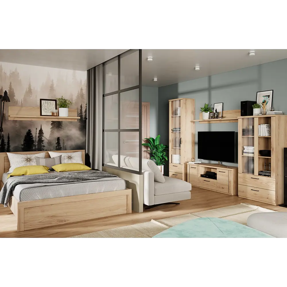 Фото 3 Кровать Anrex Doorset 147.3x89.5x206.9 см ЛДСП цвет дуб Фото 3 Кровать Anrex Doorset 147.3x89.5x206.9 см ЛДСП цвет дуб