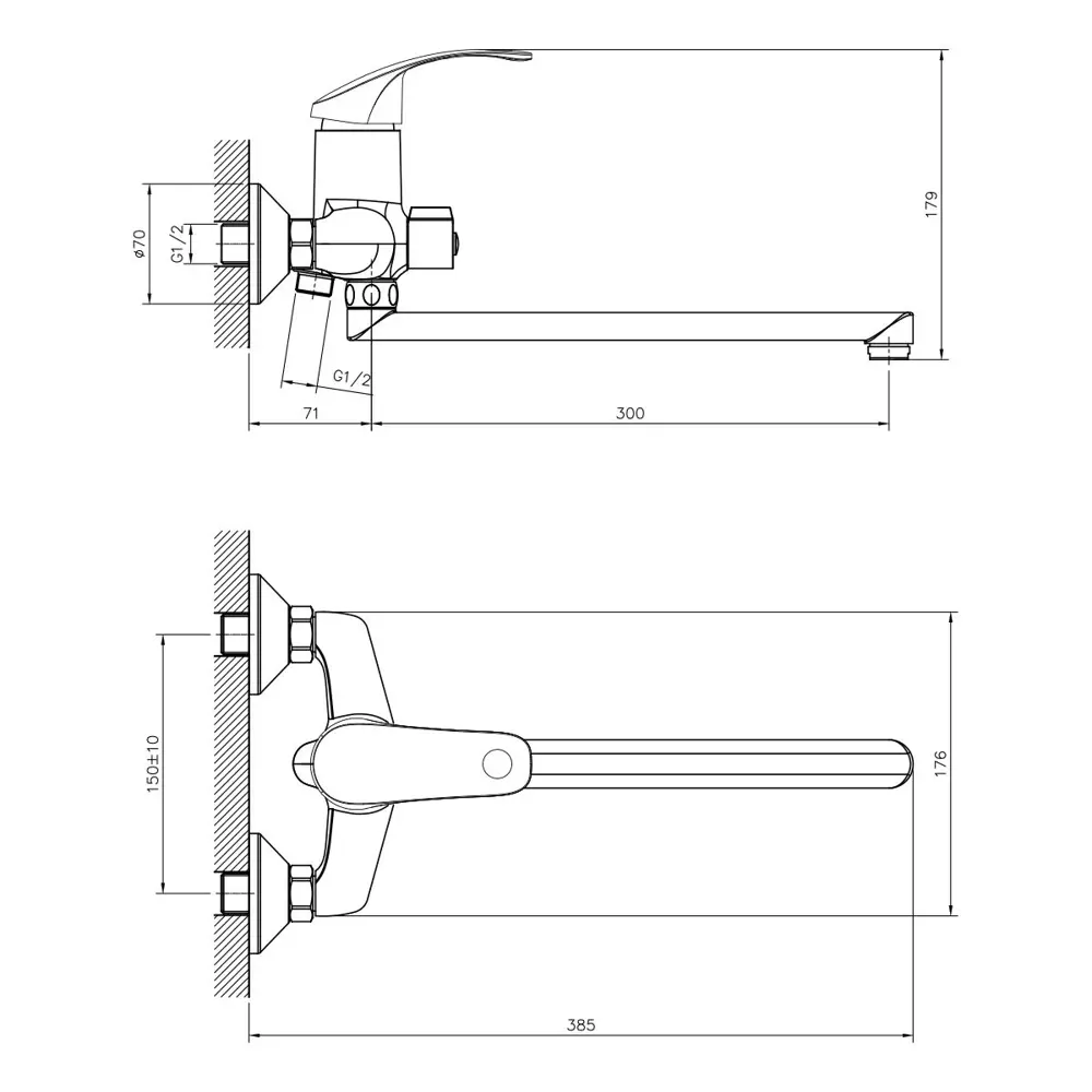 Фото 2 Смеситель для ванны Decoroom DR71043 Фото 2 Смеситель для ванны Decoroom DR71043