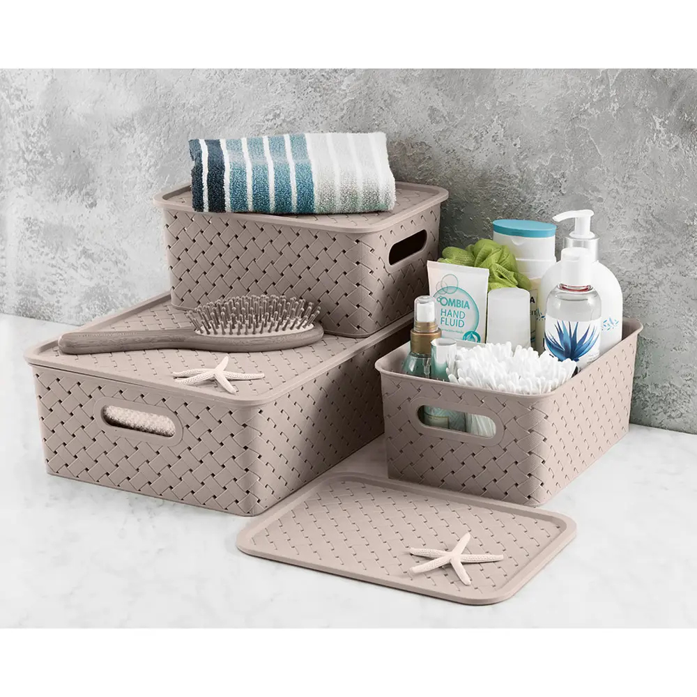 Фото 3 Корзина El Casa 811868-3 17.50x18.50x24 см полипропилен цвет мокка/слоновая кость 3 шт Фото 3 Корзина El Casa 811868-3 17.50x18.50x24 см полипропилен цвет мокка/слоновая кость 3 шт