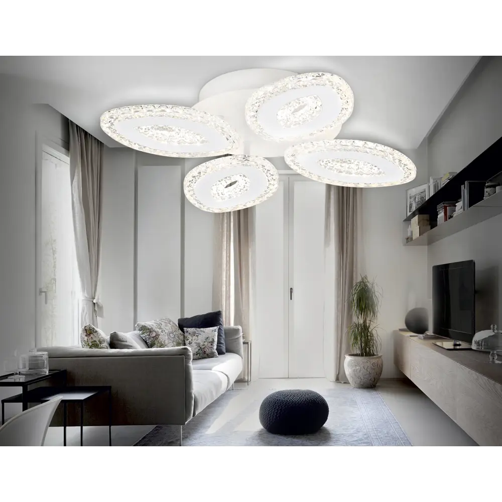 Фото 6 Люстра потолочная светодиодная Ambrella Light Acrylica с пультом управления 12 м² регулируемый белый свет цвет белый Фото 6 Люстра потолочная светодиодная Ambrella Light Acrylica с пультом управления 12 м² регулируемый белый свет цвет белый