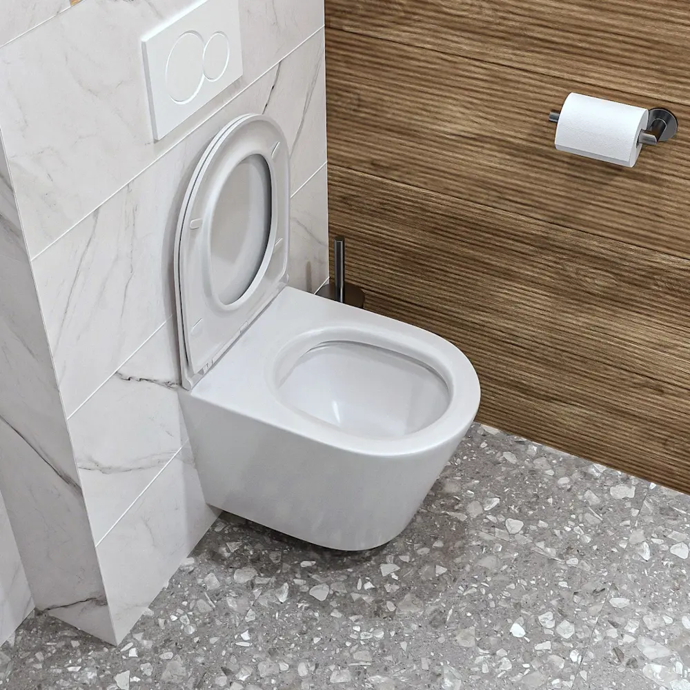 Фото 4 Унитаз подвесной Maretti Florenza безободковый с микролифтом FL10PBM97-844 белый Фото 4 Унитаз подвесной Maretti Florenza безободковый с микролифтом FL10PBM97-844 белый