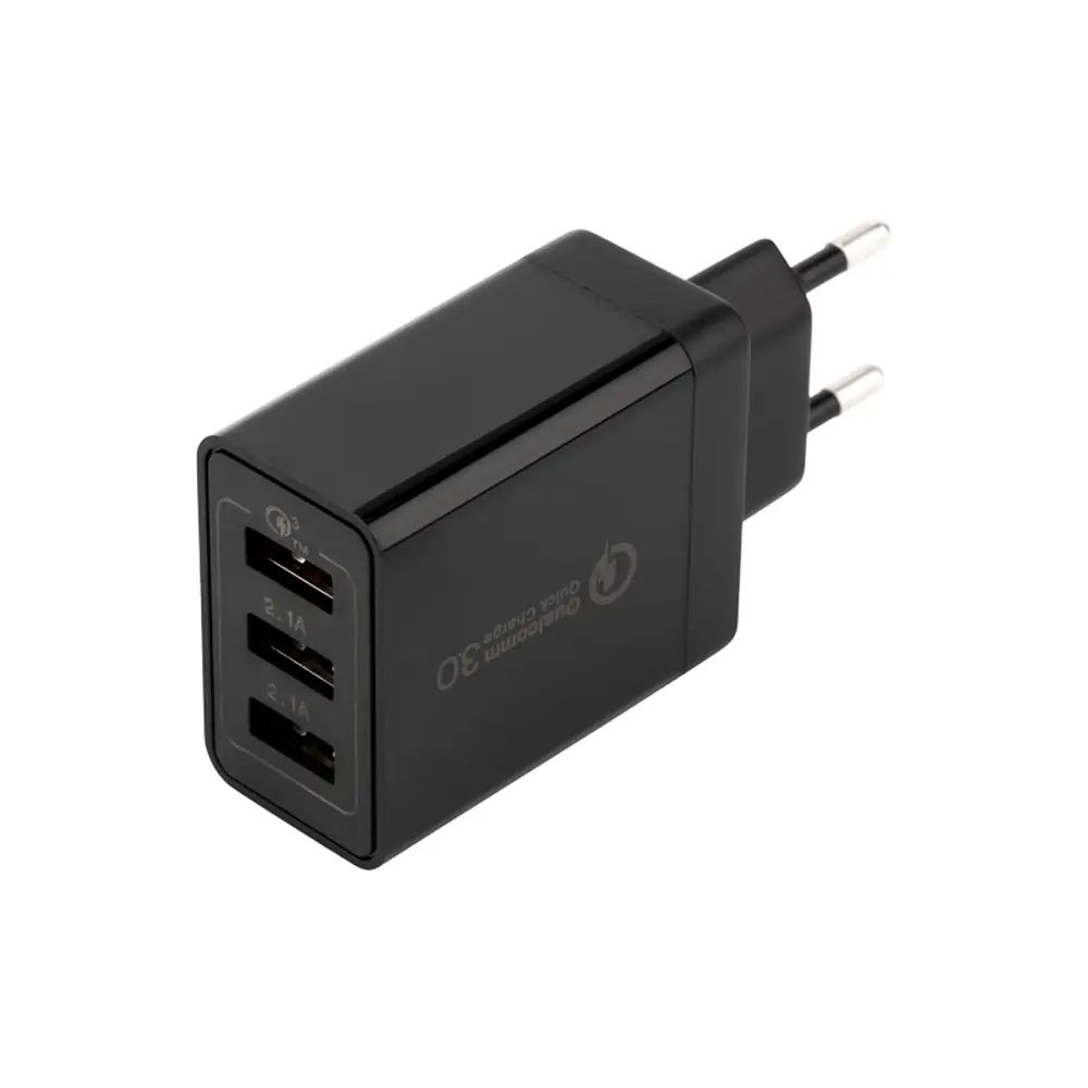 Фото Сетевое зарядное устройство Rexant 3xUSB 30Вт Quick charge черное Фото Сетевое зарядное устройство Rexant 3xUSB 30Вт Quick charge черное