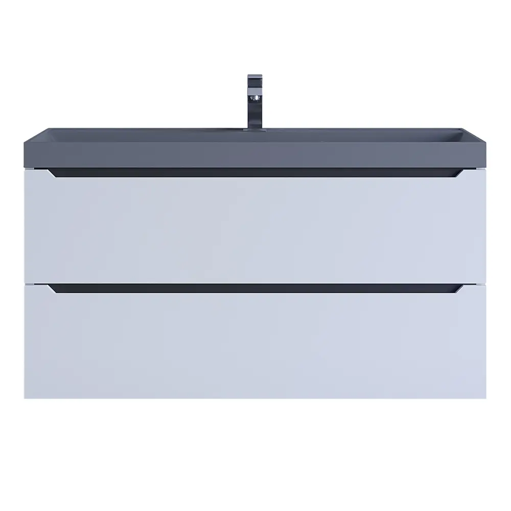Фото Тумба с раковиной для ванной подвесная Uperwood Tanos-Classic Quartz 100x45x55 см белая графит/бетон Фото Тумба с раковиной для ванной подвесная Uperwood Tanos-Classic Quartz 100x45x55 см белая графит/бетон