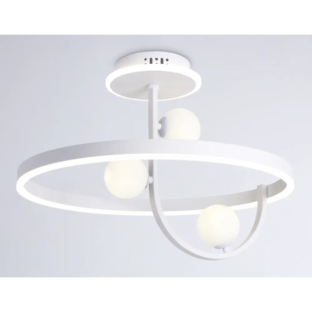 Фото 2 Люстра потолочная светодиодная Ambrella Light Comfort с пультом 9.1 м² регулируемый белый свет цвет белый/белый