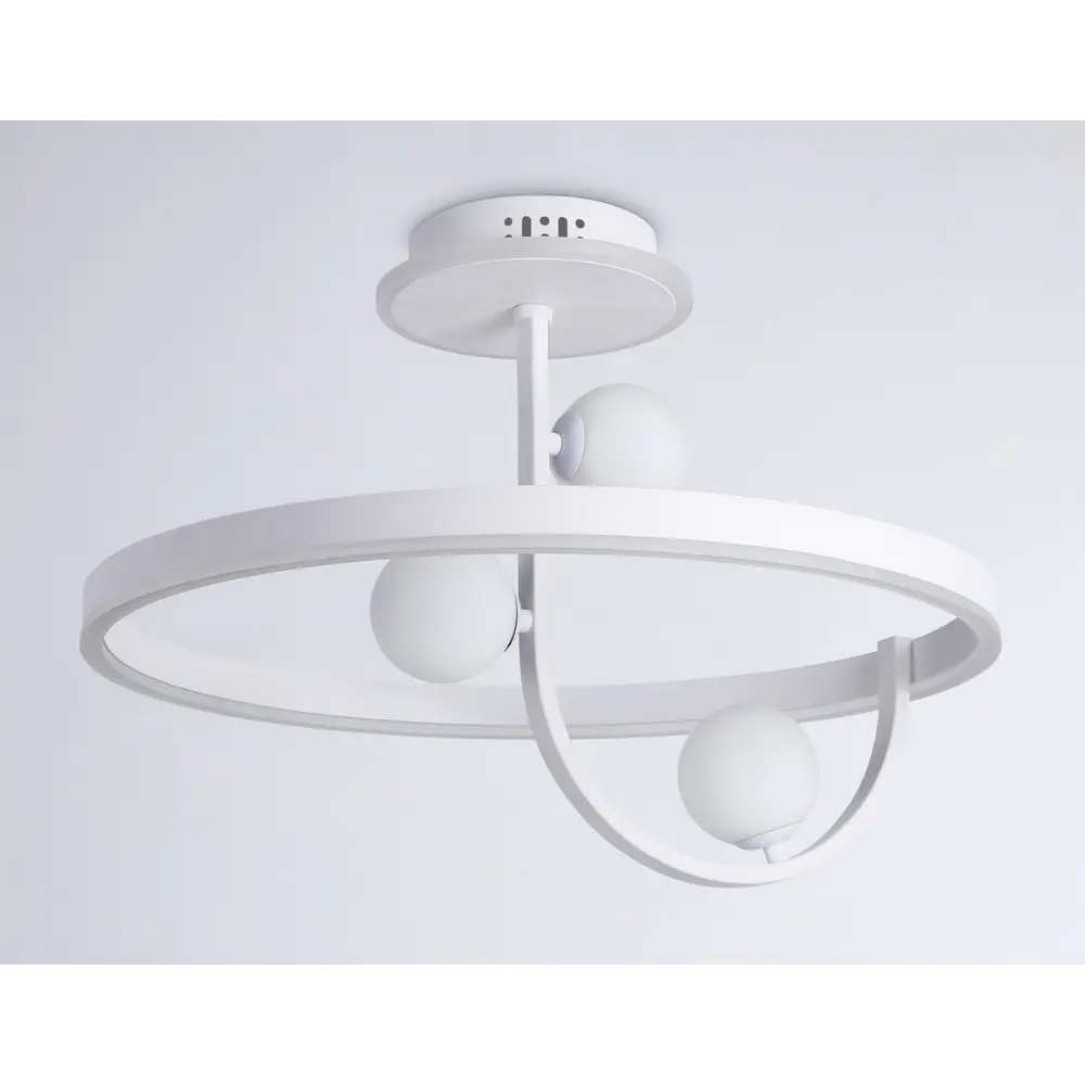 Фото 5 Люстра потолочная светодиодная Ambrella Light Comfort с пультом 9.1 м² регулируемый белый свет цвет белый/белый