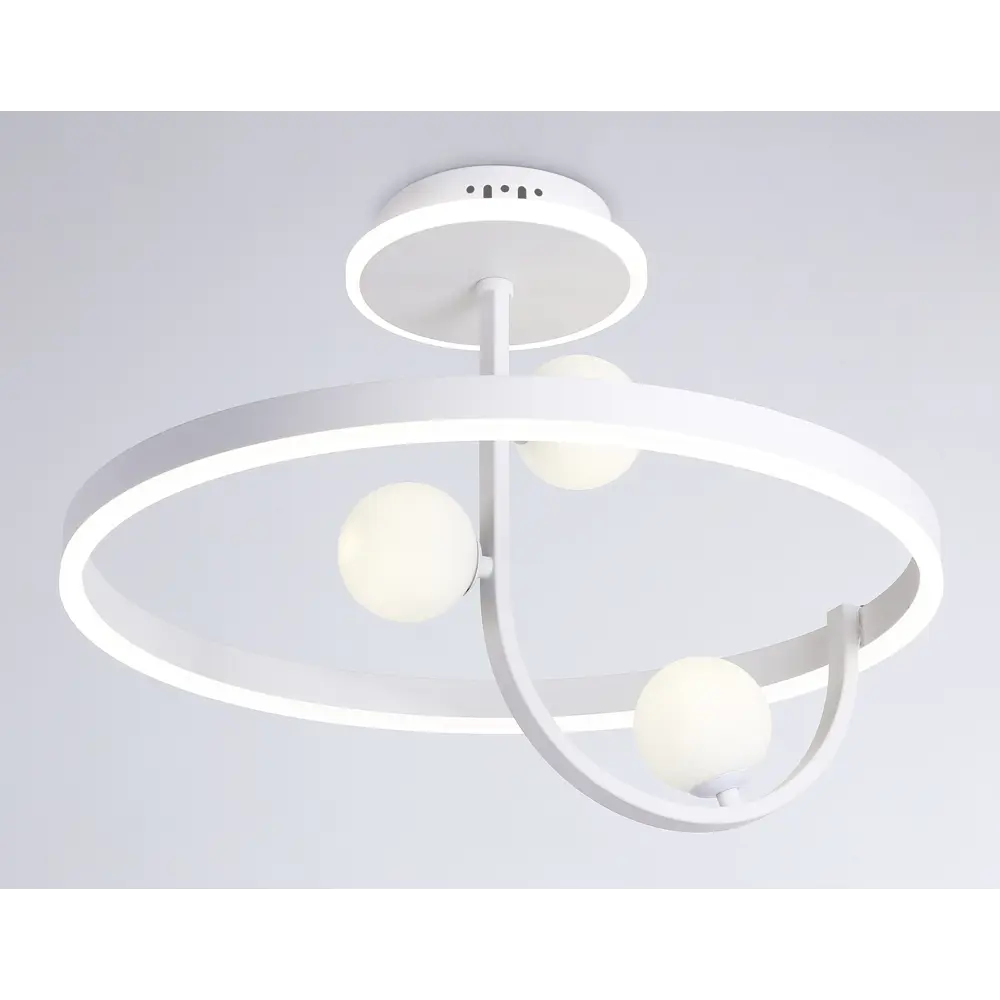 Фото 4 Люстра потолочная светодиодная Ambrella Light Comfort с пультом 9.1 м² регулируемый белый свет цвет белый/белый