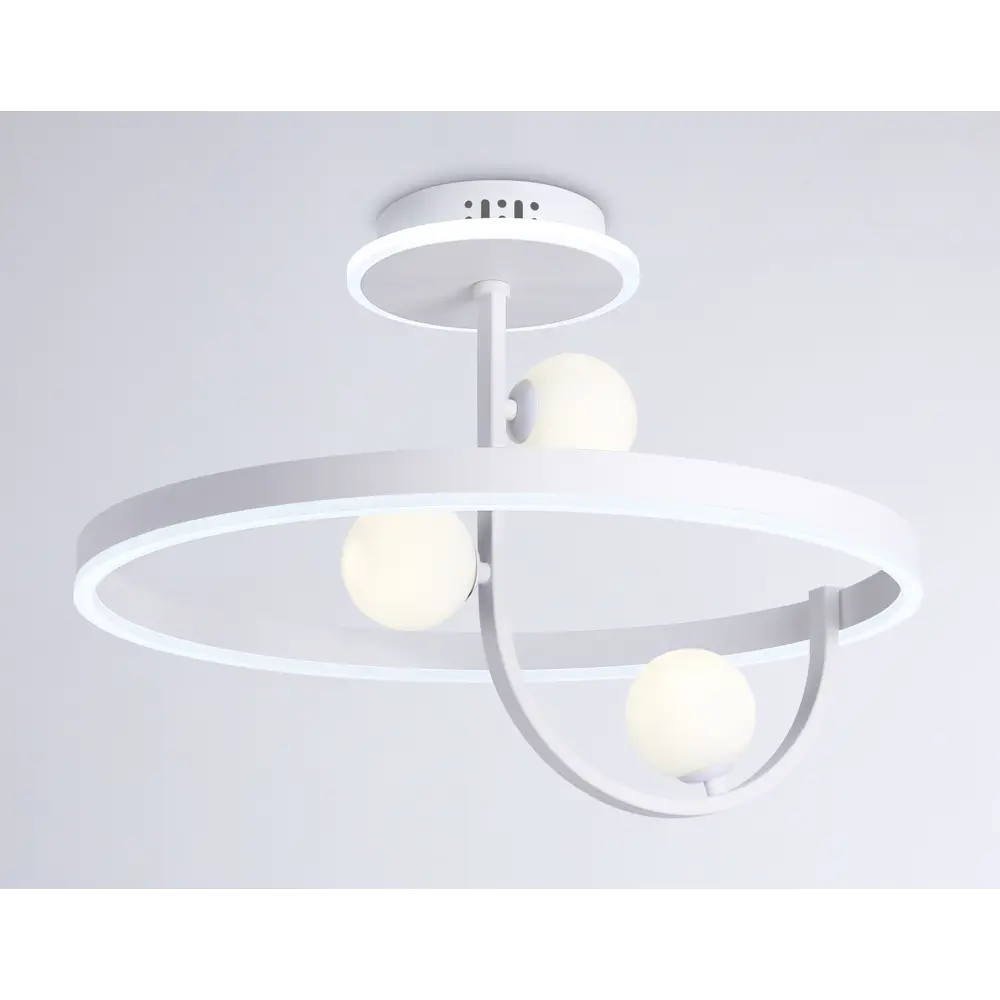 Фото 3 Люстра потолочная светодиодная Ambrella Light Comfort с пультом 9.1 м² регулируемый белый свет цвет белый/белый
