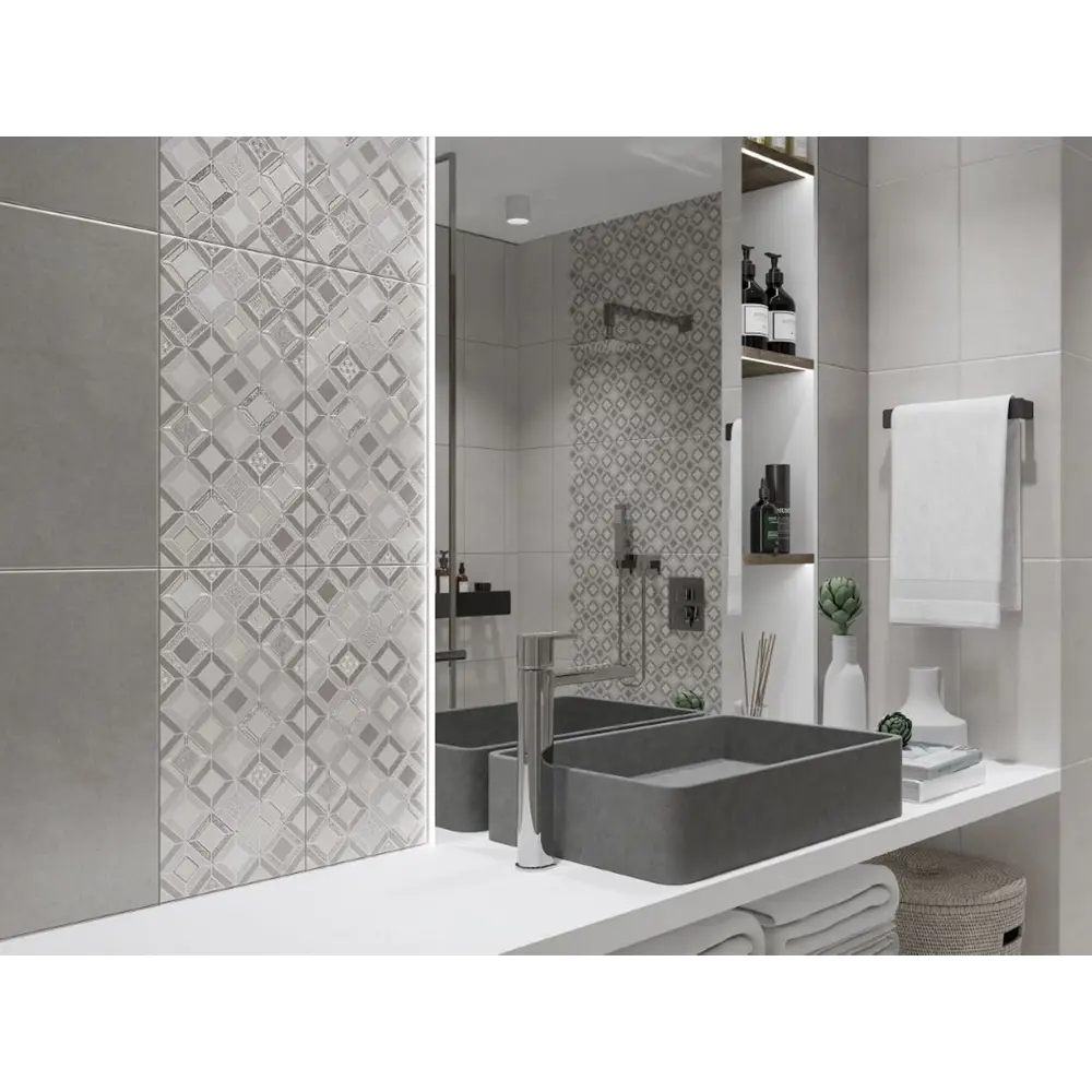 Фото 6 Керамическая плитка Azori Starck УТ-00011521 40.5x20.1см цвет серый/серебристый Фото 6 Керамическая плитка Azori Starck УТ-00011521 40.5x20.1см цвет серый/серебристый