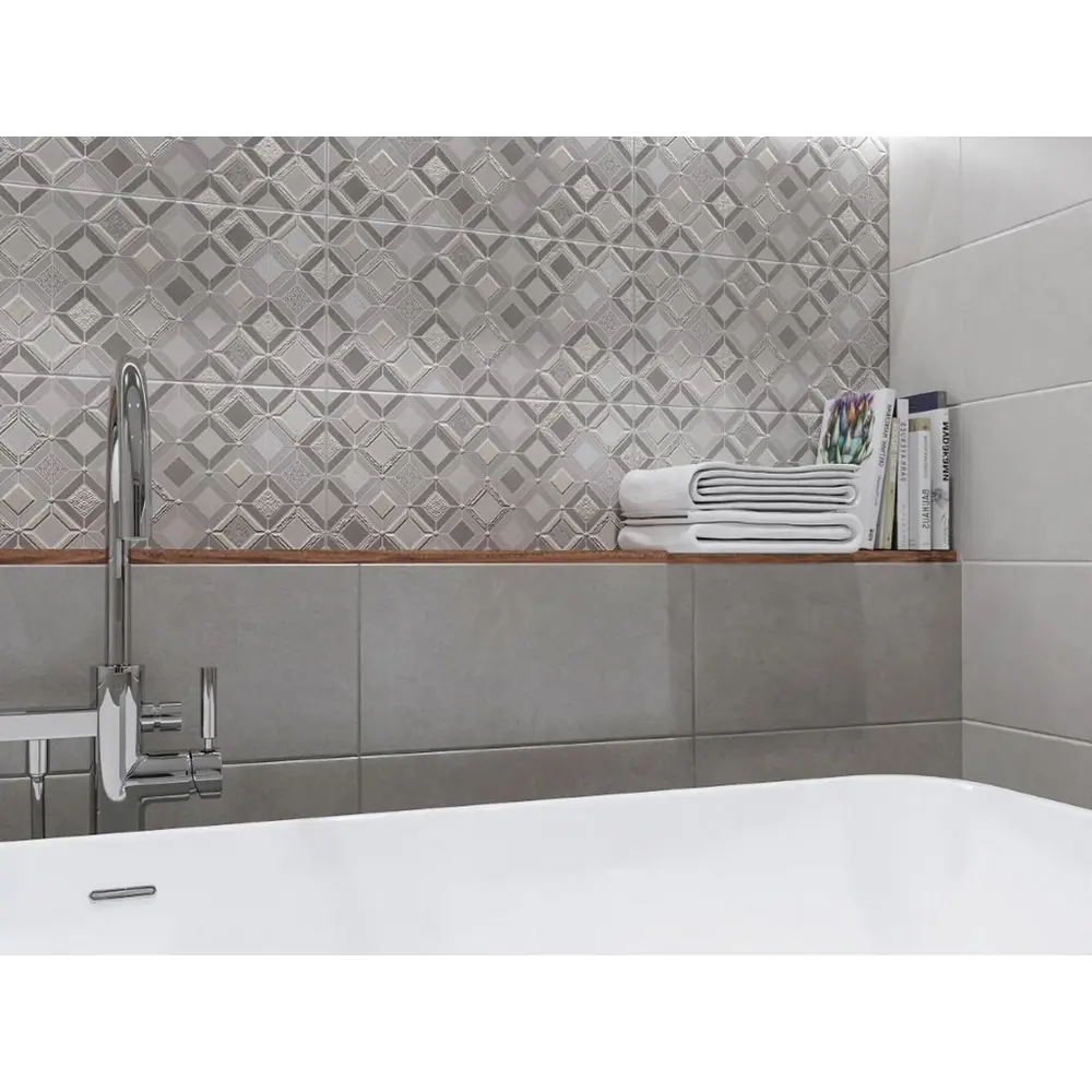 Фото 4 Керамическая плитка Azori Starck УТ-00011521 40.5x20.1см цвет серый/серебристый Фото 4 Керамическая плитка Azori Starck УТ-00011521 40.5x20.1см цвет серый/серебристый