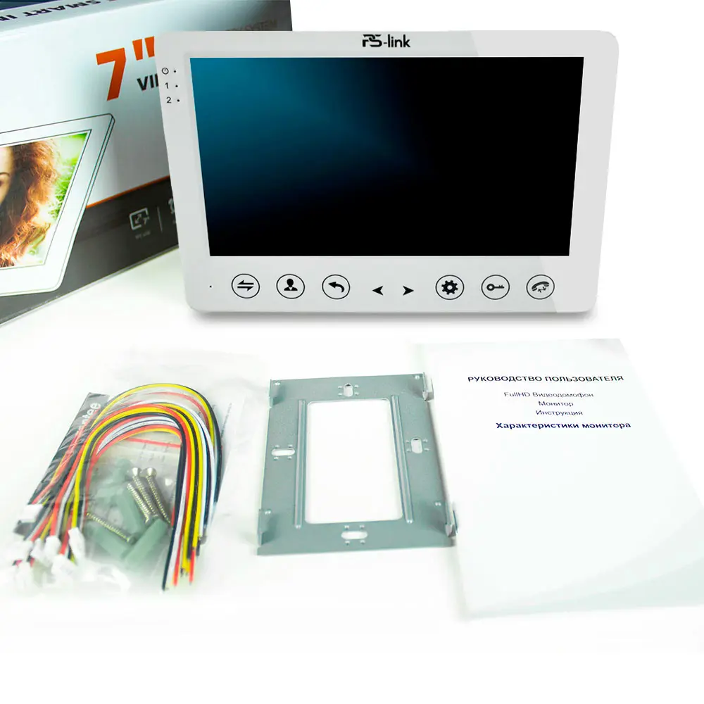 Фото 8 Комплект видеодомофона Ps-link KIT-7527WB-18 7" цвет белый Фото 8 Комплект видеодомофона Ps-link KIT-7527WB-18 7" цвет белый