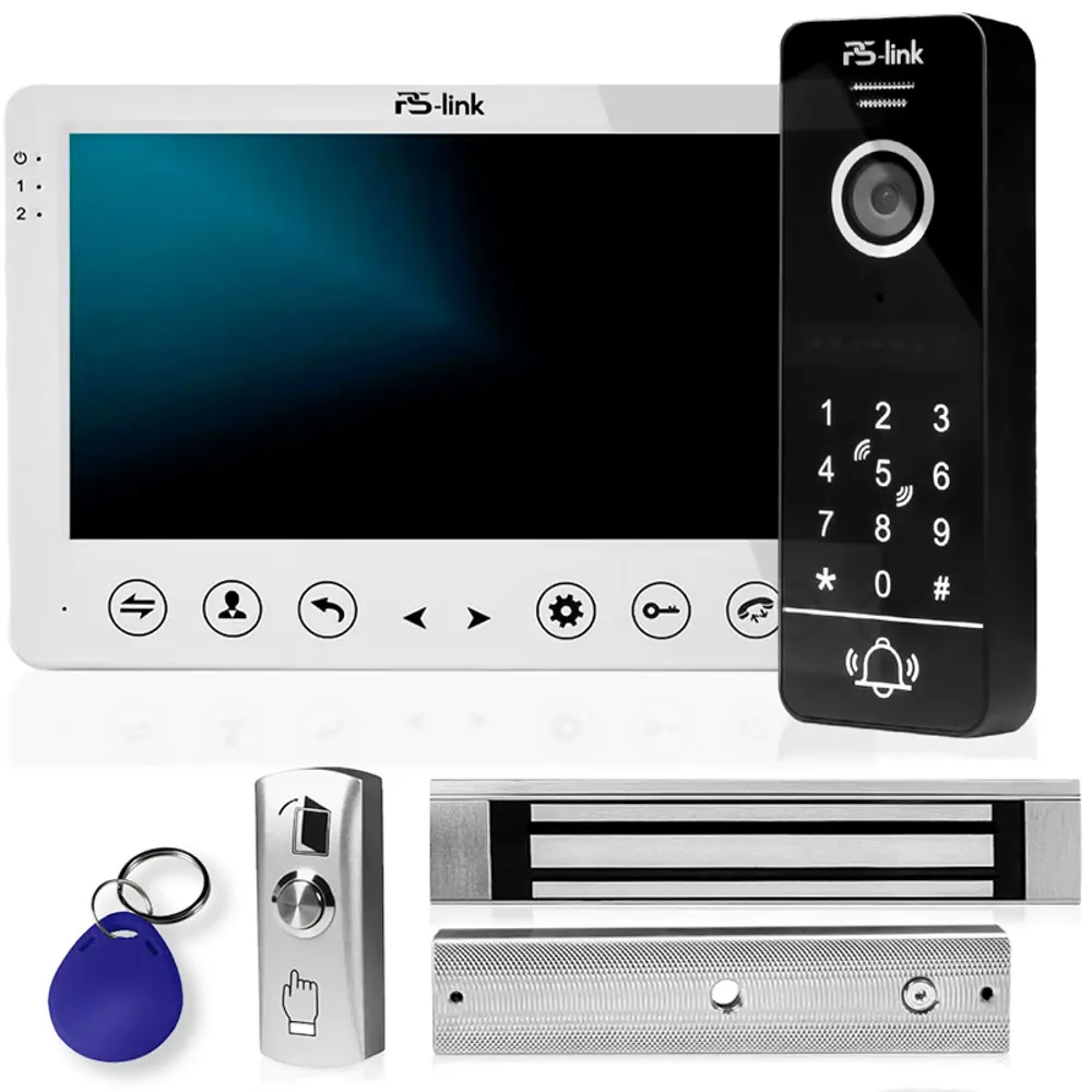 Фото Комплект видеодомофона Ps-link KIT-7527WB-18 7" цвет белый Фото Комплект видеодомофона Ps-link KIT-7527WB-18 7" цвет белый