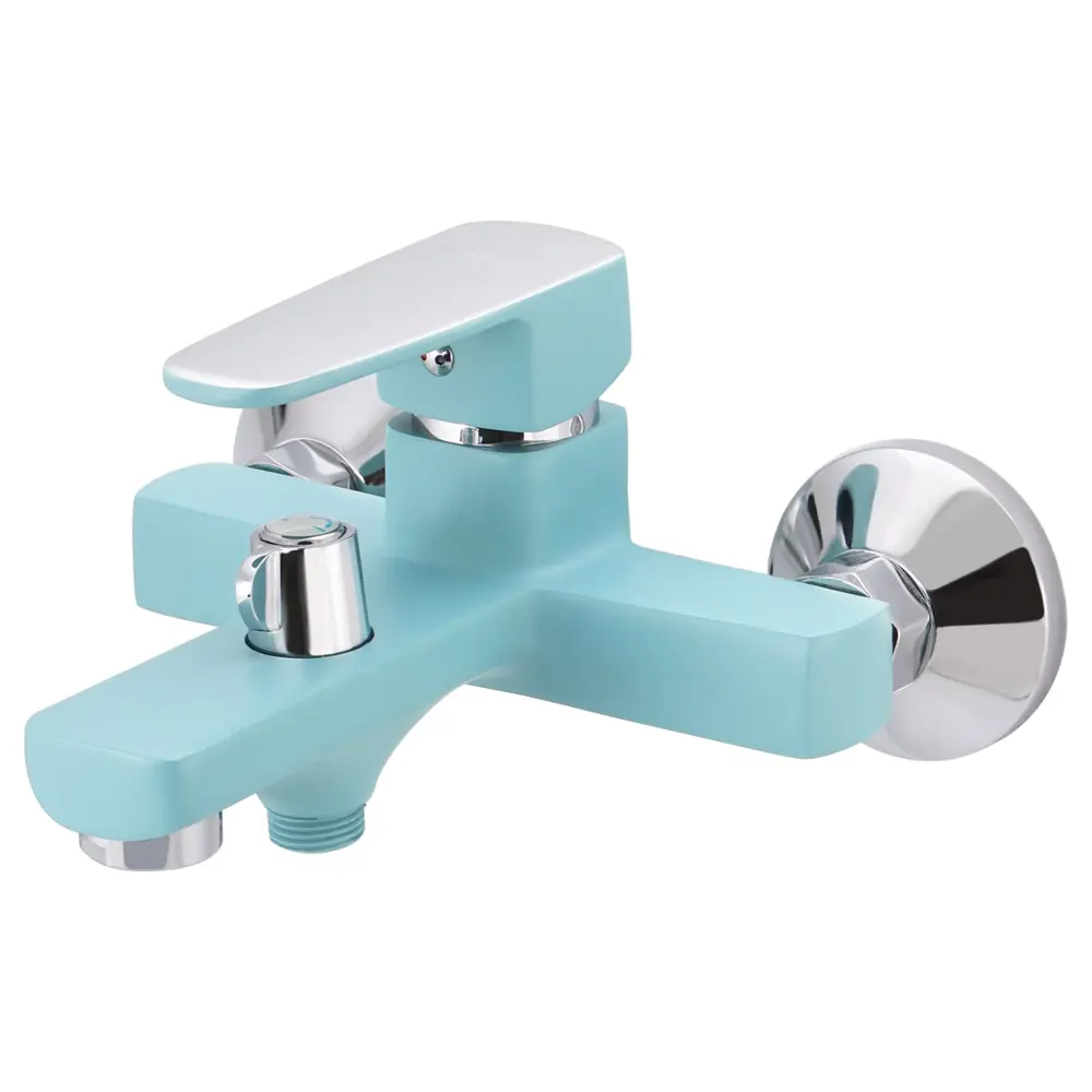 Фото Смеситель для ванны Ekko E32303 однорычажный с душевой лейкой цвет бирюзовый Фото Смеситель для ванны Ekko E32303 однорычажный с душевой лейкой цвет бирюзовый